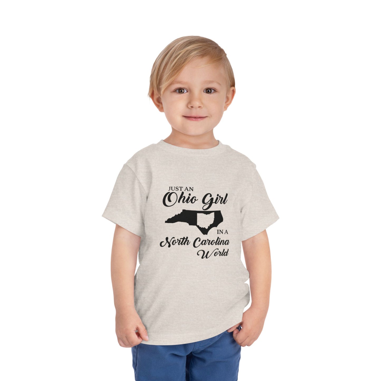 Toddler Tee Ohio Girl in North Carolina World Design Shirt