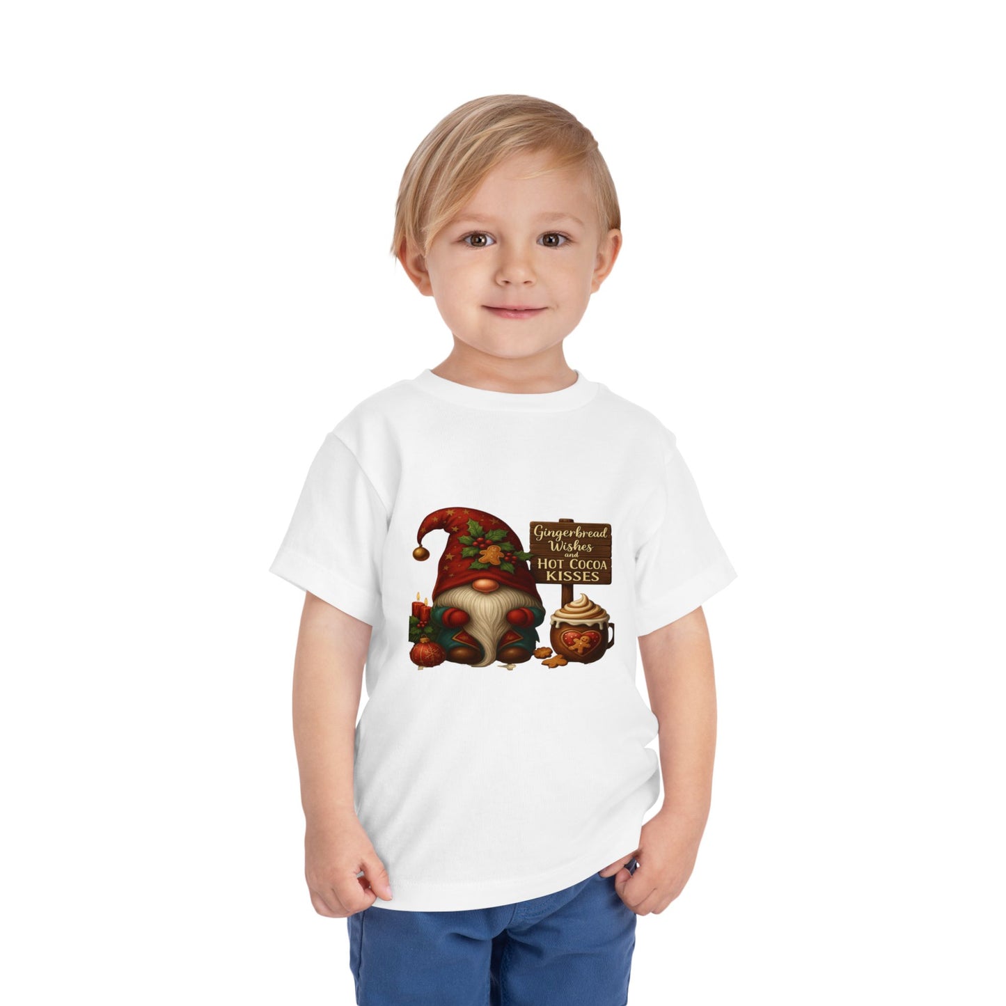 Gnome's Gingerbread Wishes Toddler Christmas Tee