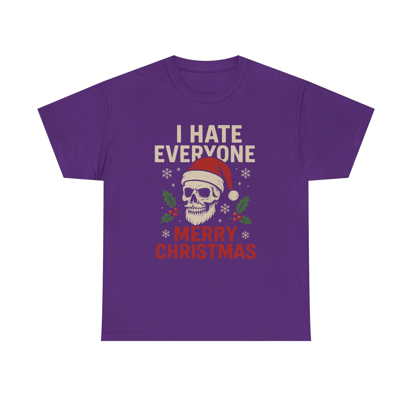 I Hate Everyone Merry Christmas Skull Tee