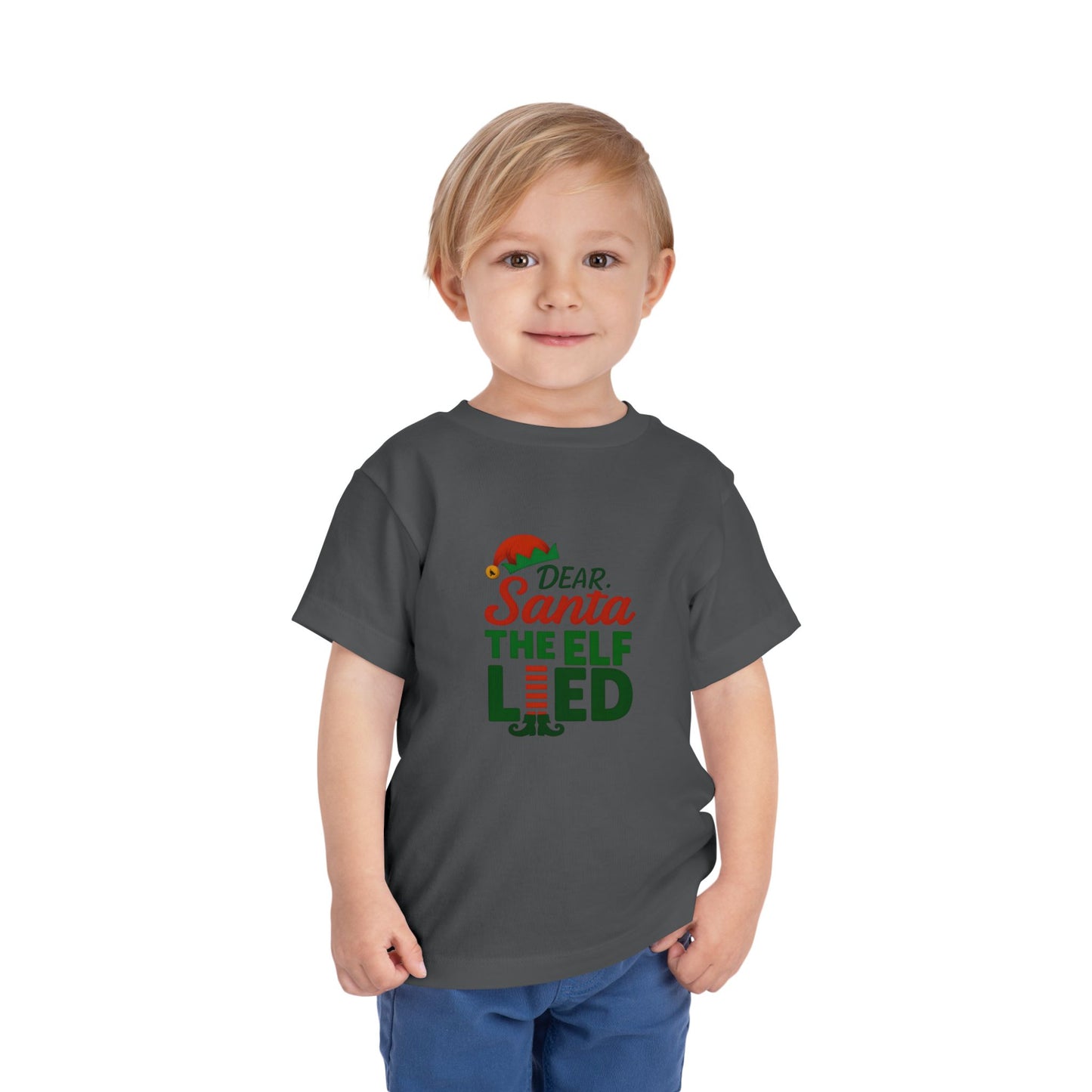 Dear Santa The Elf Lied Toddler Christmas Tee