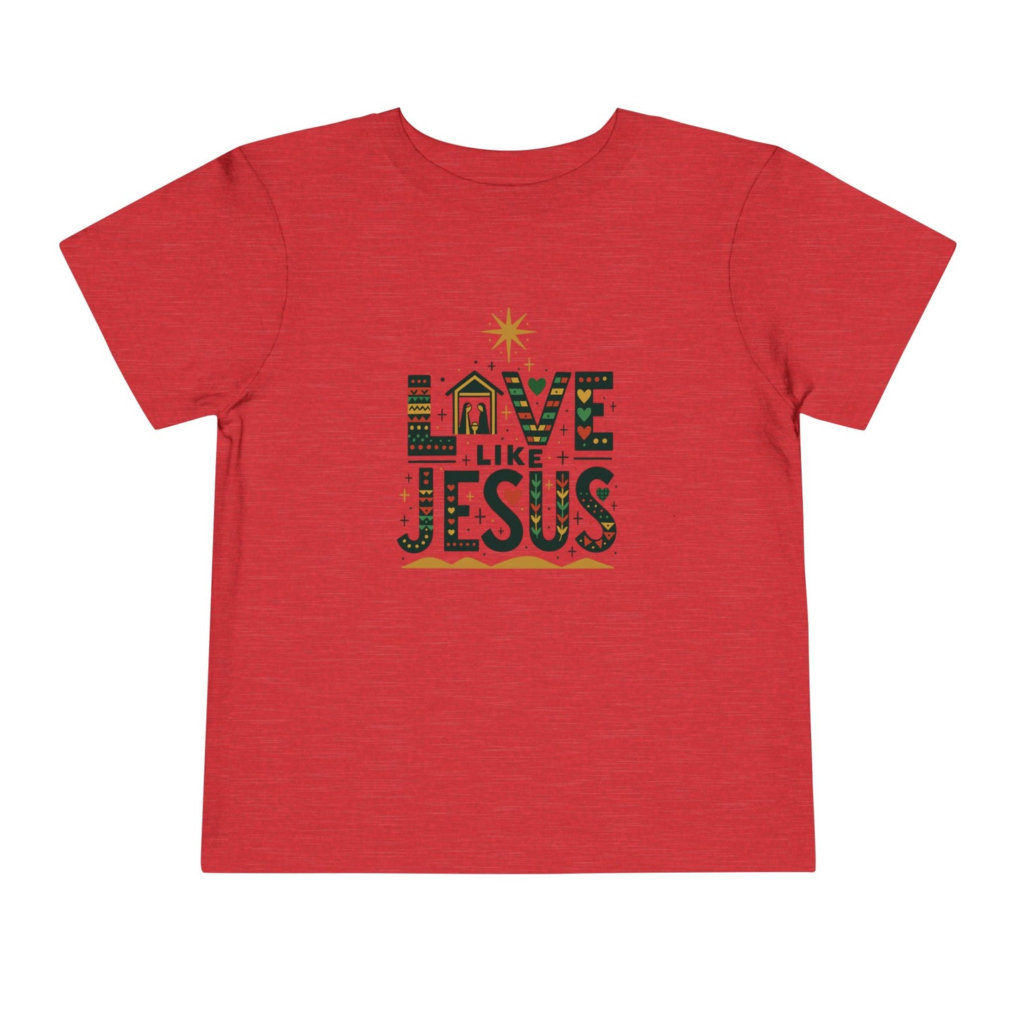 Toddler Christmas Tee - Love Like Jesus Nativity Scene Shirt