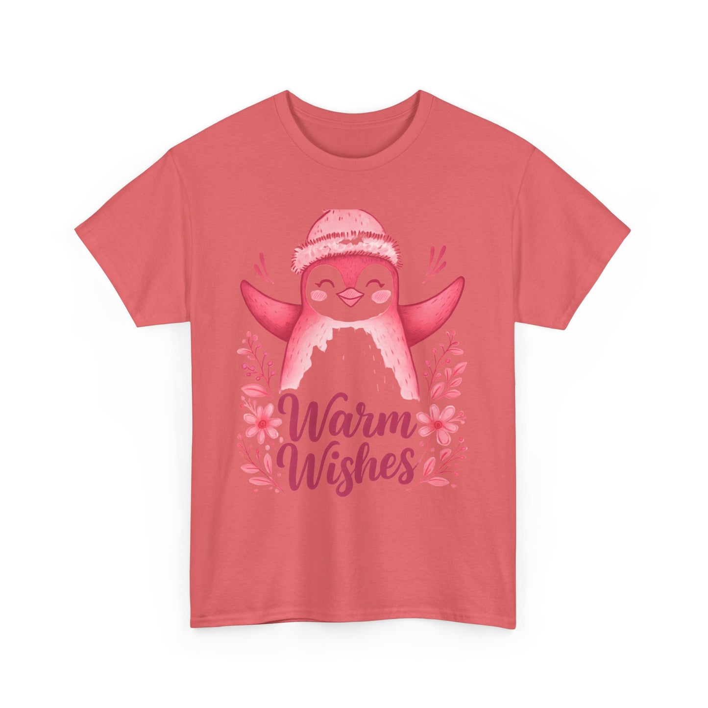 Warm Wishes Pink Penguin Tee - Holiday Tee