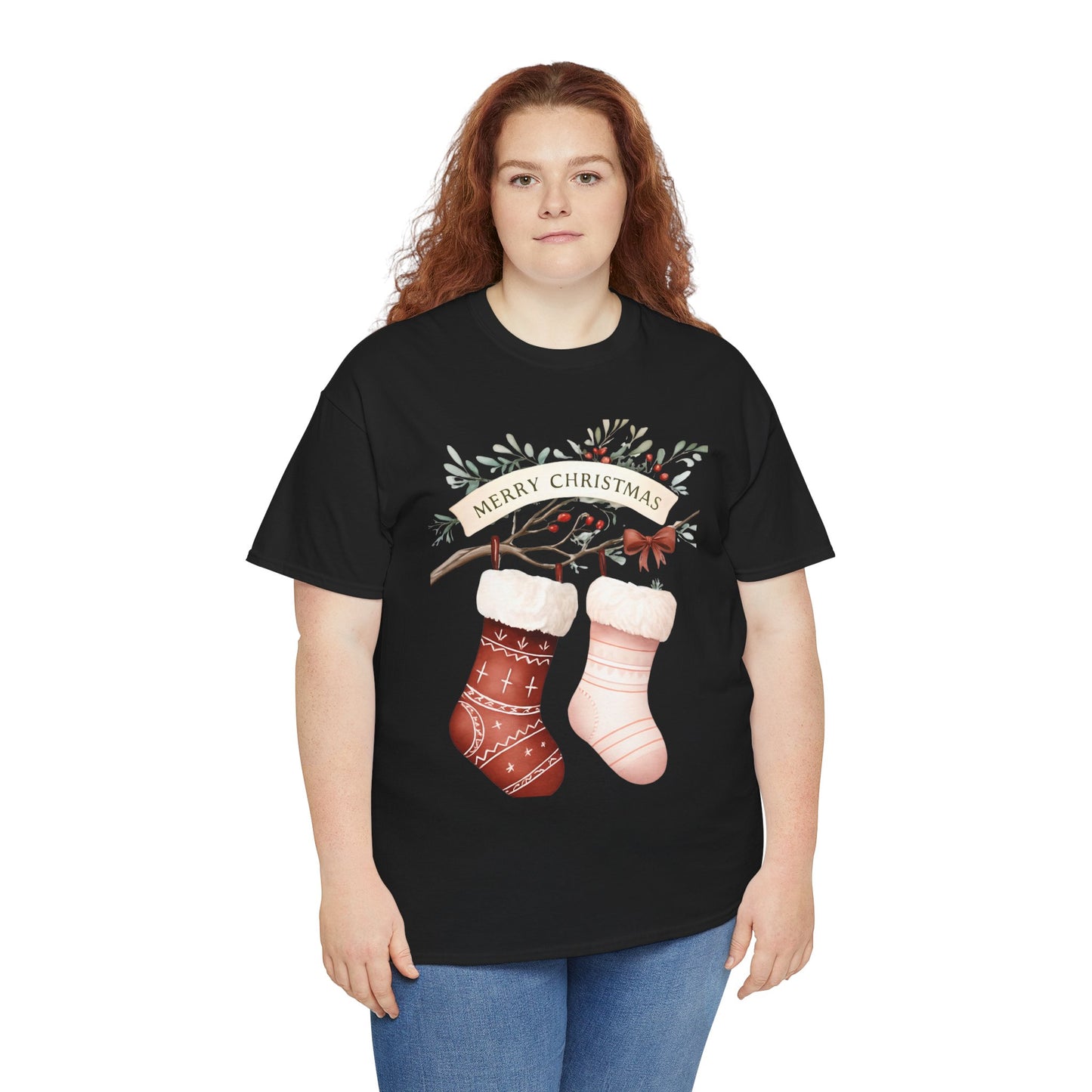 Watercolor Christmas Stocking Tee - Hope & Love