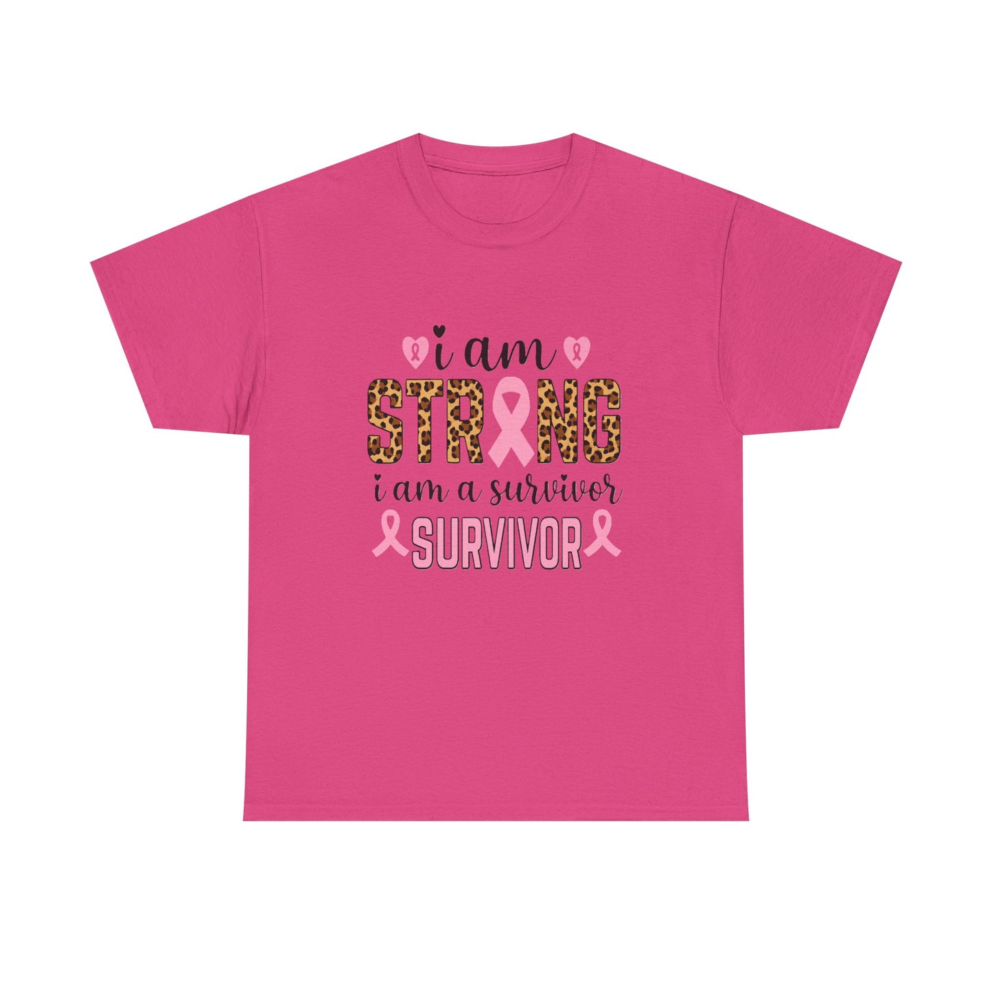 Strong Survivor Leopard Print Breast Cancer Tee
