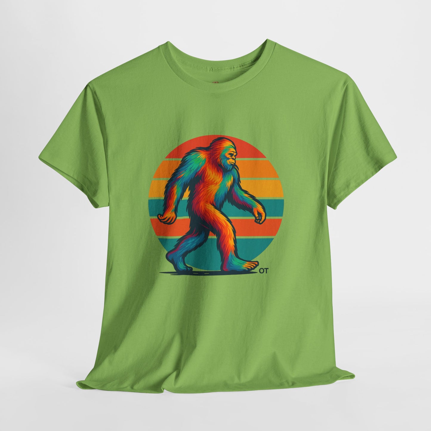 Colorful Bigfoot Unisex T-Shirt, Fun Graphic Tee for Nature Lovers, Perfect for Holidays, Festivals, Camping, Gifts