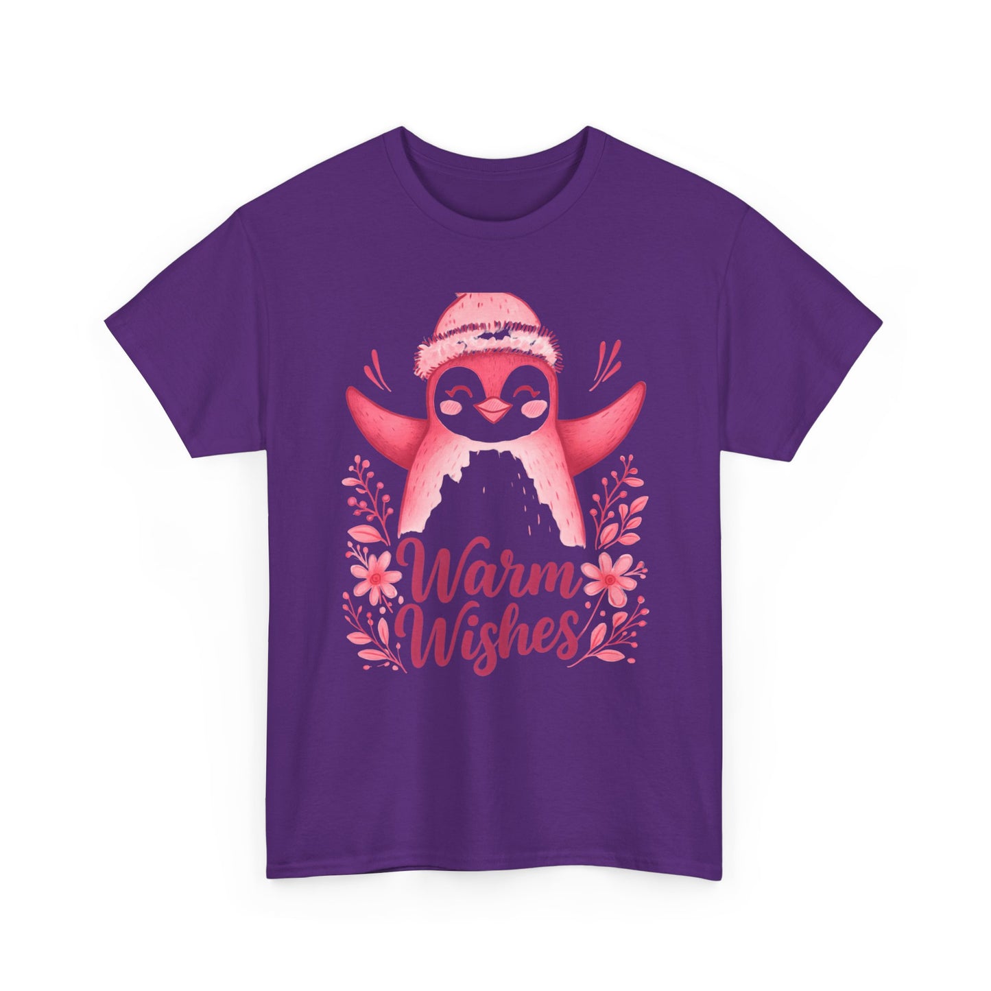 Warm Wishes Pink Penguin Tee - Holiday Tee