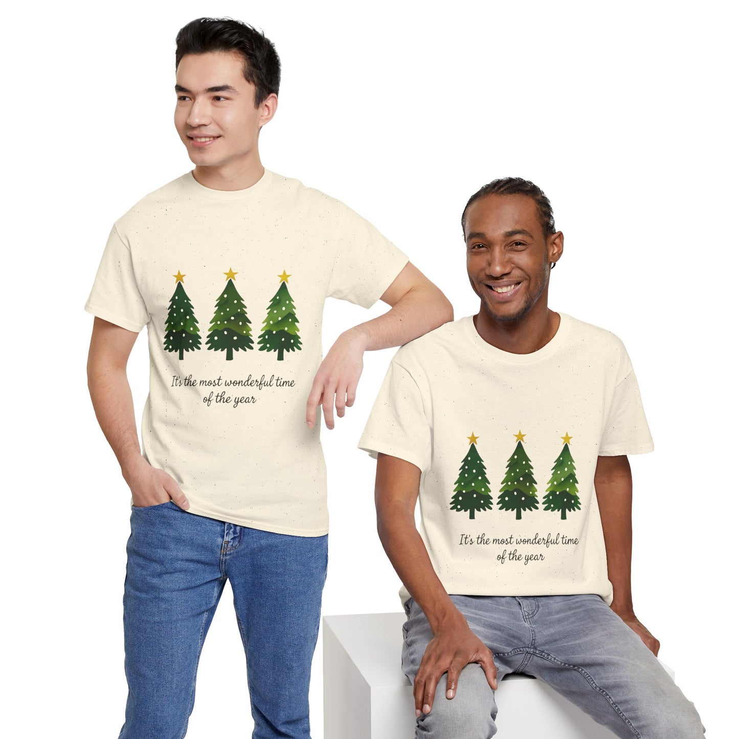 Christmas Tee - Festive Watercolor Trees Holiday Shirt