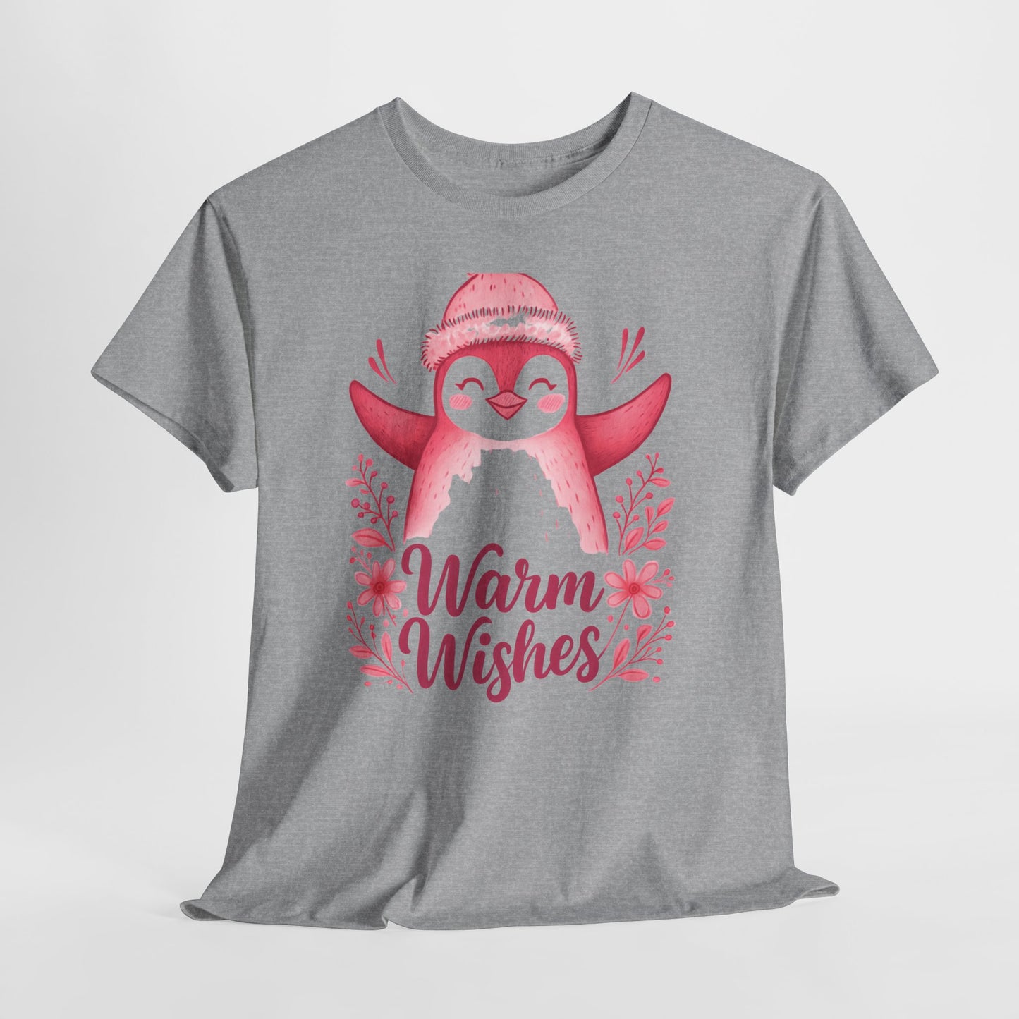 Warm Wishes Pink Penguin Tee - Holiday Tee