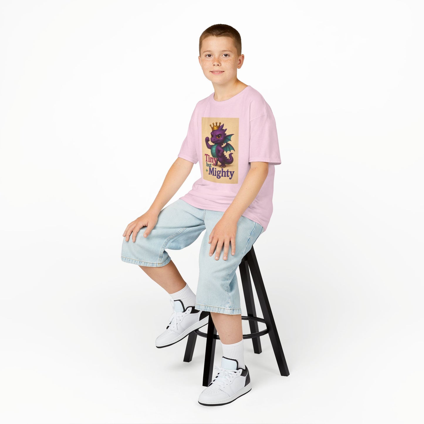 Kids Dragon Tee, Fun Kids T-Shirt, Tiny but Mighty Shirt, Unique Kids Apparel, Gift for Young Adventurers, Cute Dragon Design