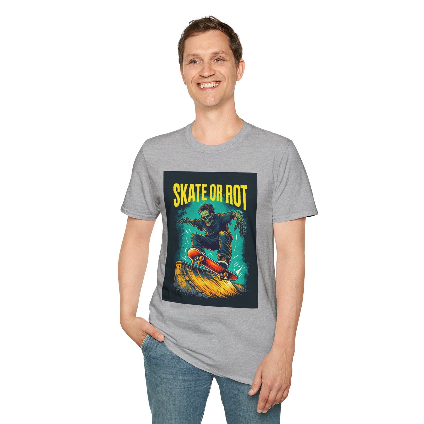 Skate or Rot Unisex Softstyle T-Shirt - Perfect for Skate Lovers, Casual Wear, Gift for Birthdays, Skateboarding Events, Summer Days