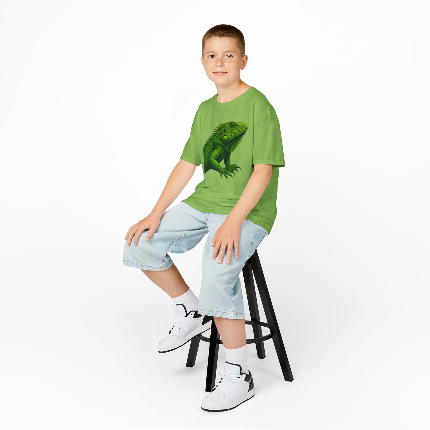 Green Iguana Kids Tee - Fun Shirt for Nature Lovers, Birthday Gift, Summer Wear, Animal Lovers, Eco-Friendly Clothing