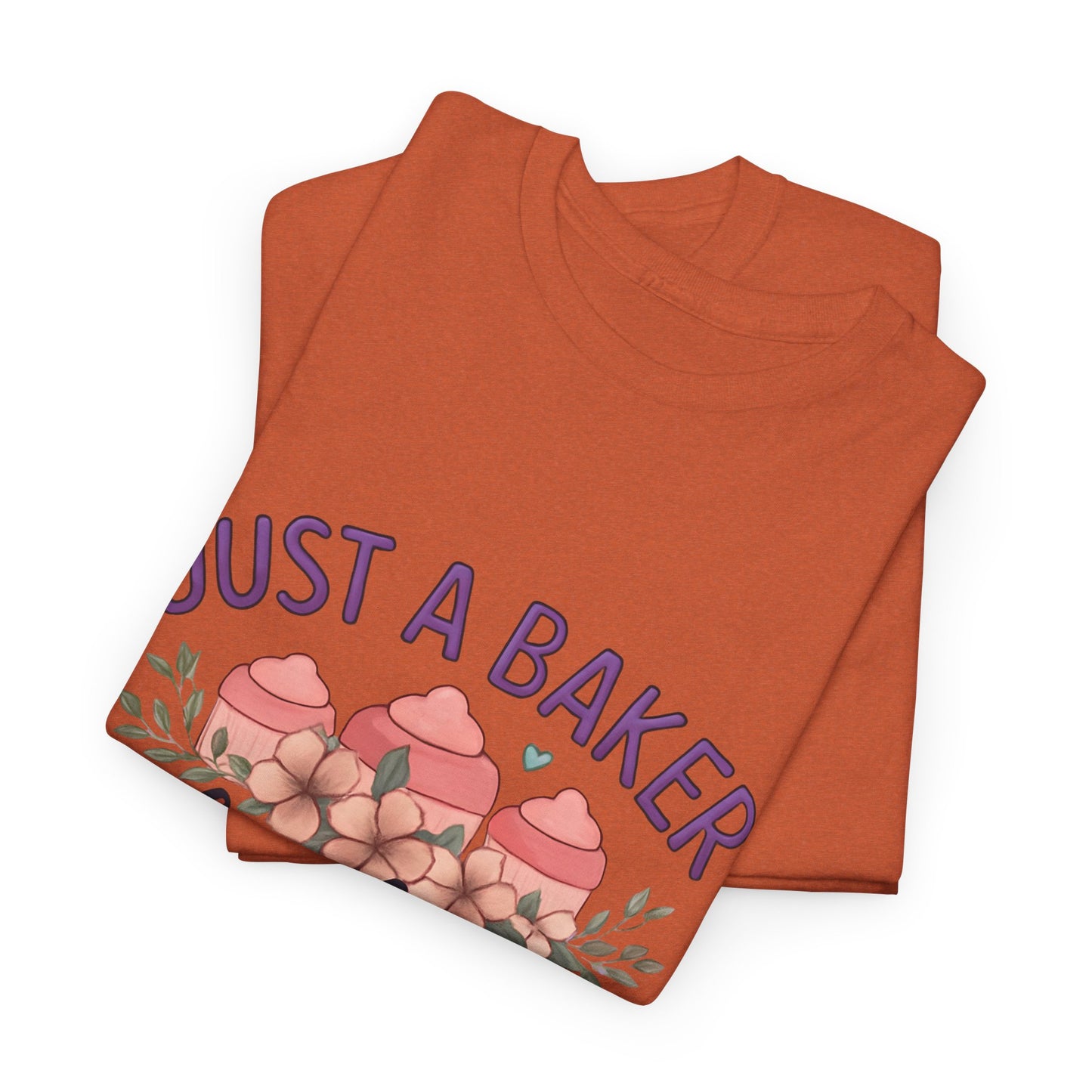 Baking Lover Tee with Cupcake and Rolling Pin Design