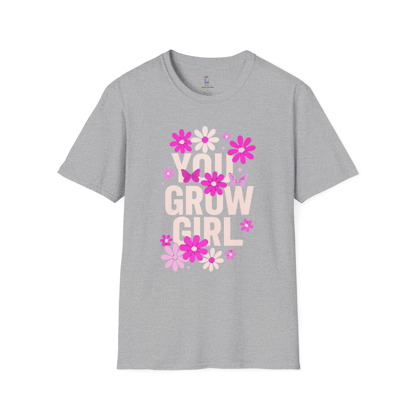 Floral Grow Girl T-Shirt, Cute Graphic Tee, Gift for Plant Lovers, Spring Fashion, Nature Lover Apparel