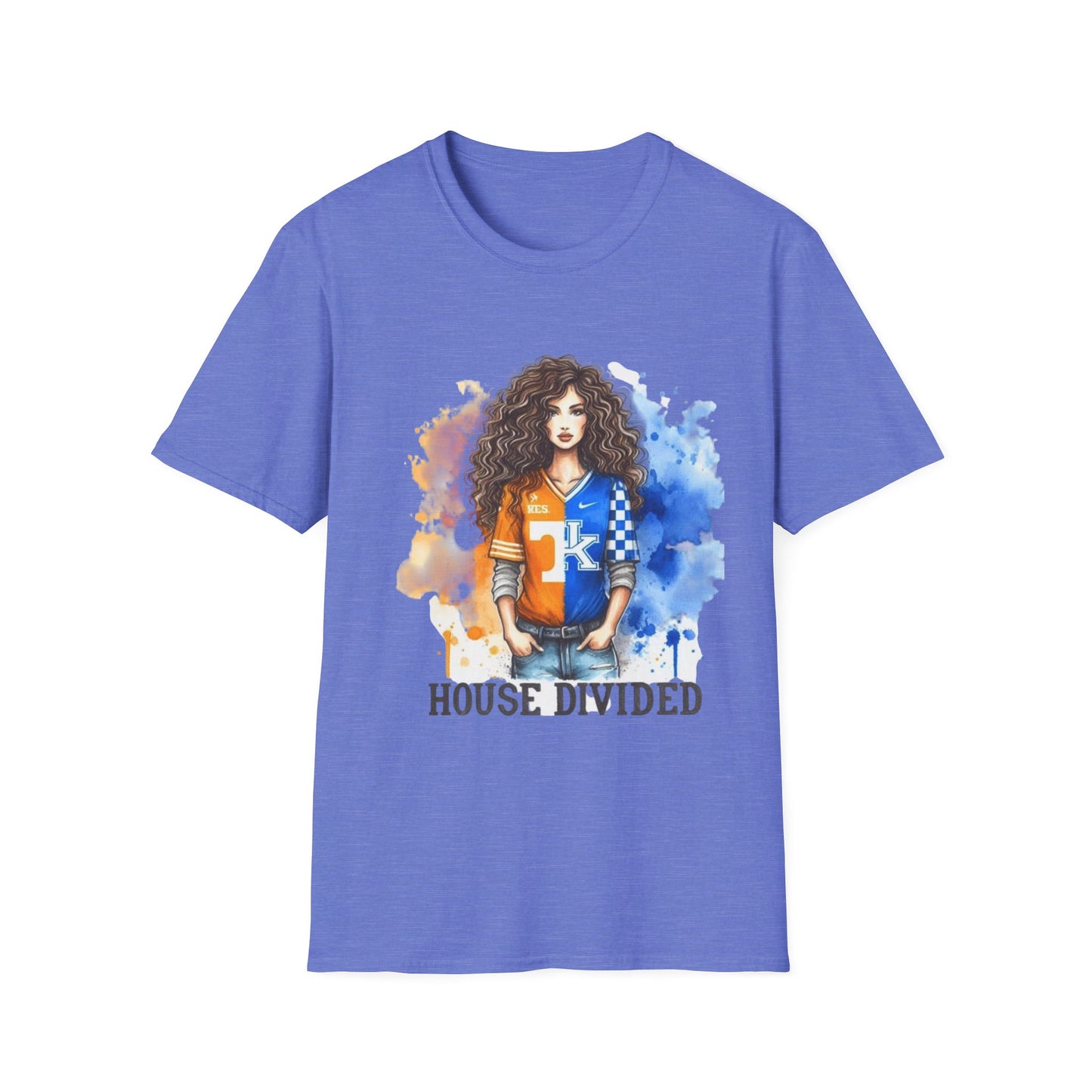 House Divided Unisex Softstyle T-Shirt | Family Team Spirit Tee, Game Day Shirt, Sports Fan Apparel, Cozy Casual Wear