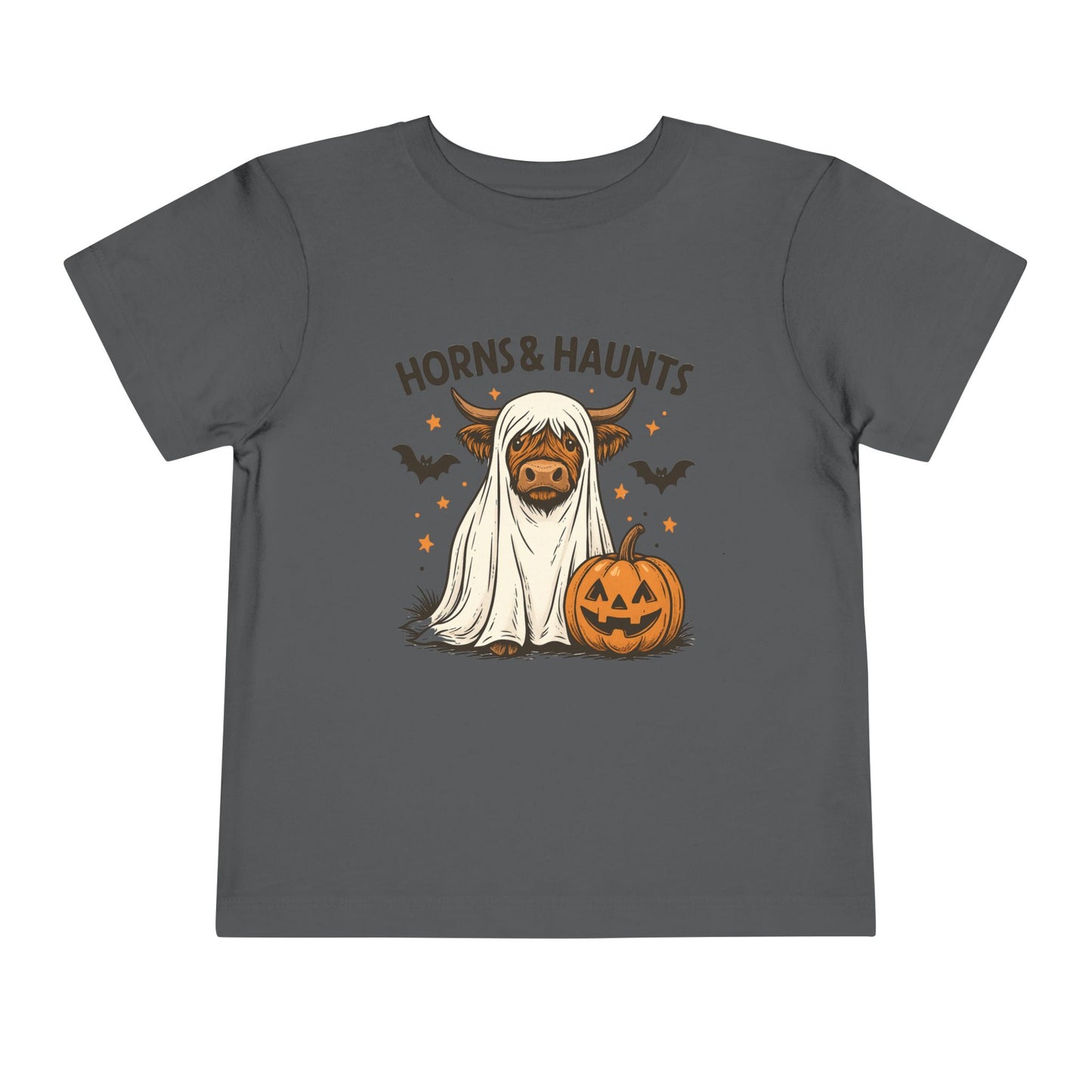 Horns & Haunts Highland Cow Toddler Halloween Tee