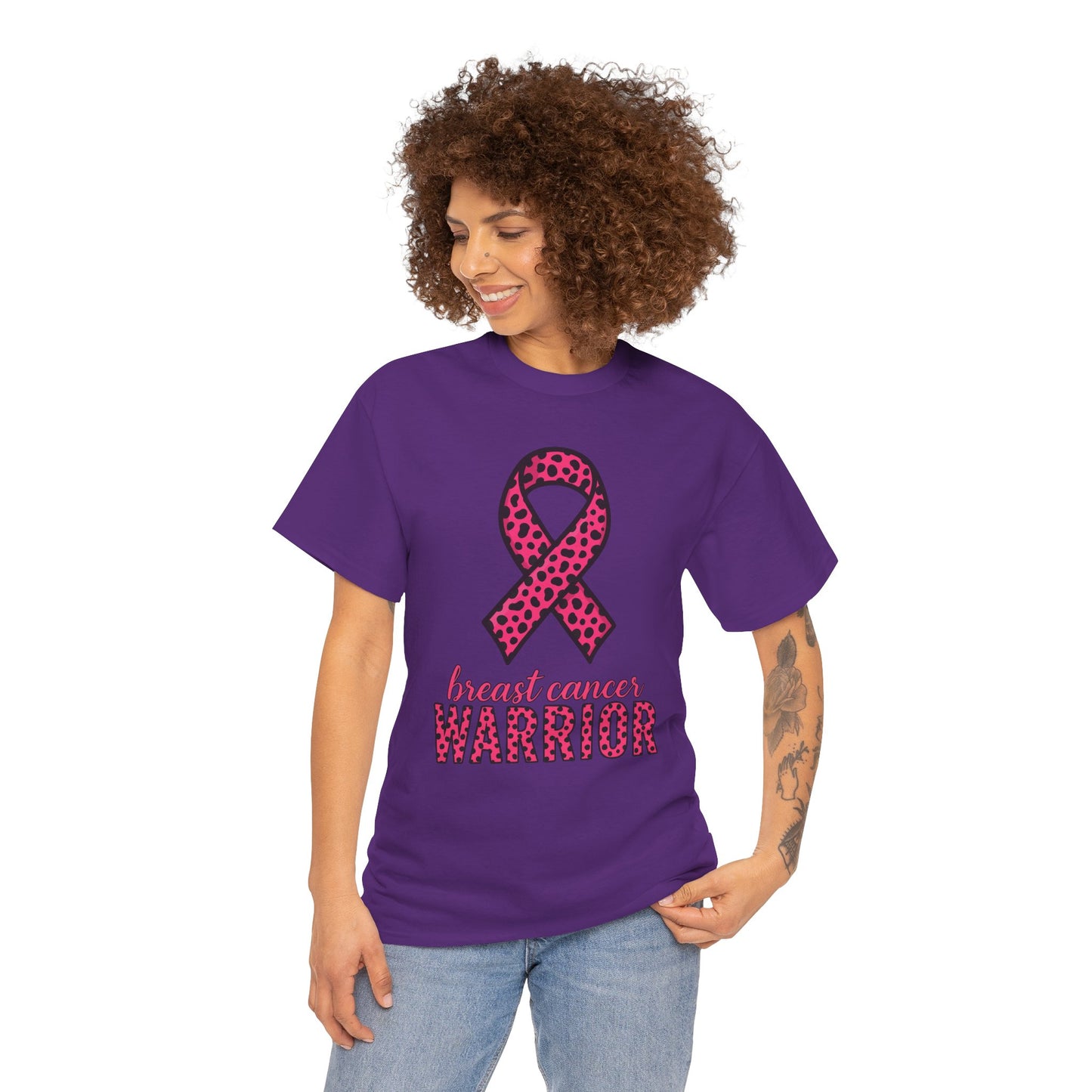 Pink Leopard Ribbon Breast Cancer Awareness Tee