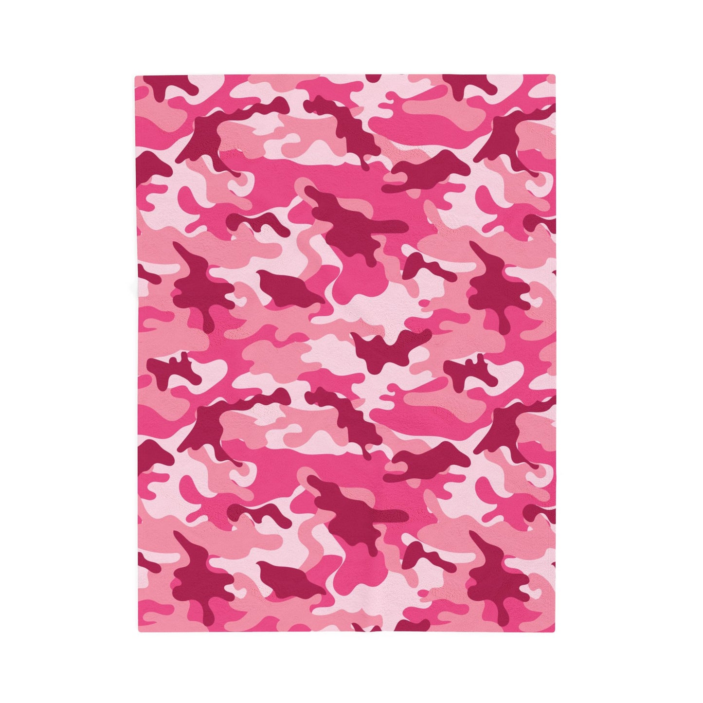 Pink Camo Plush Blanket - Cozy Throw for Girls, Kids, Bedroom Decor, Soft Blanket for Gift Giving, Snuggly Comforter