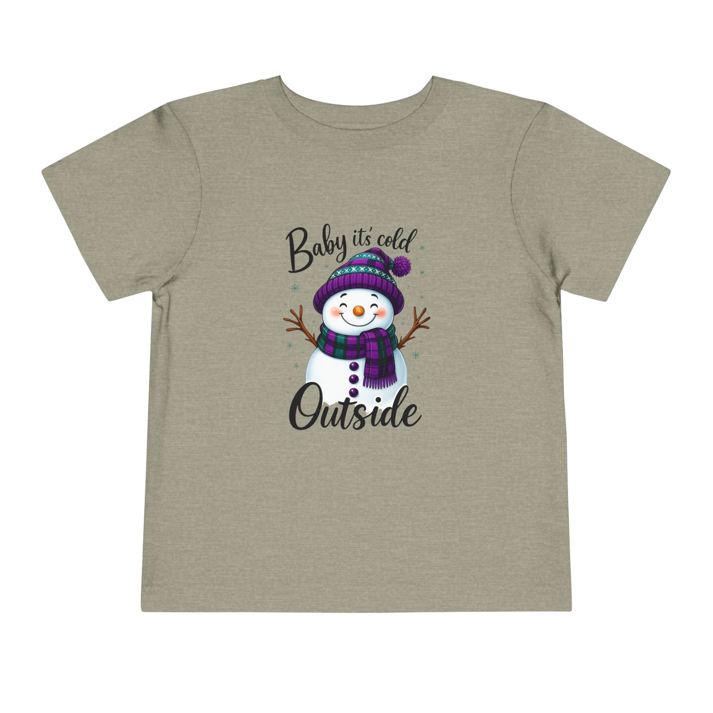 Baby It's Cold Outside Snowman Toddler Christmas Tee