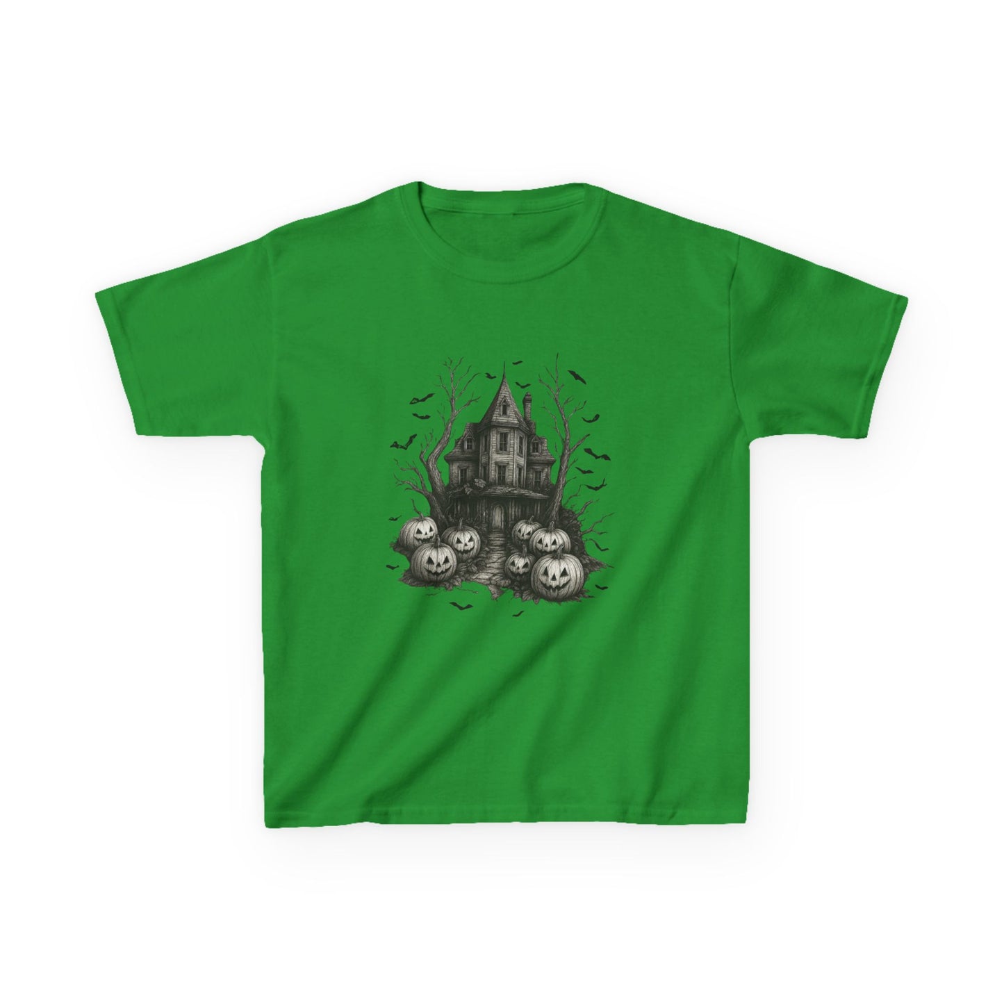 Spooky Haunted House Dino Tee - Halloween Kids Shirt