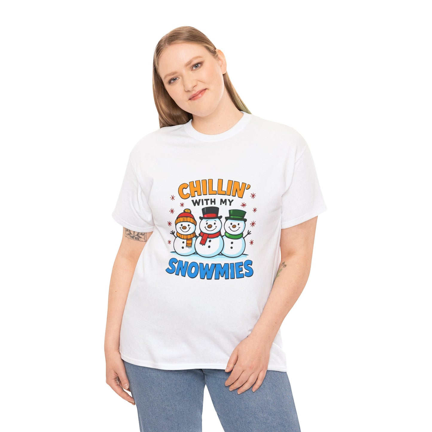 Relajándome con mis amigos de la nieve - Camiseta de concienciación sobre el cáncer