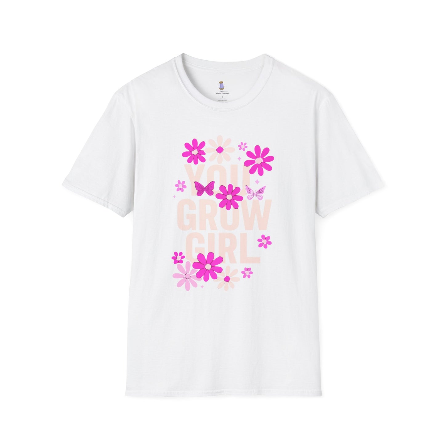 Floral Grow Girl T-Shirt, Cute Graphic Tee, Gift for Plant Lovers, Spring Fashion, Nature Lover Apparel