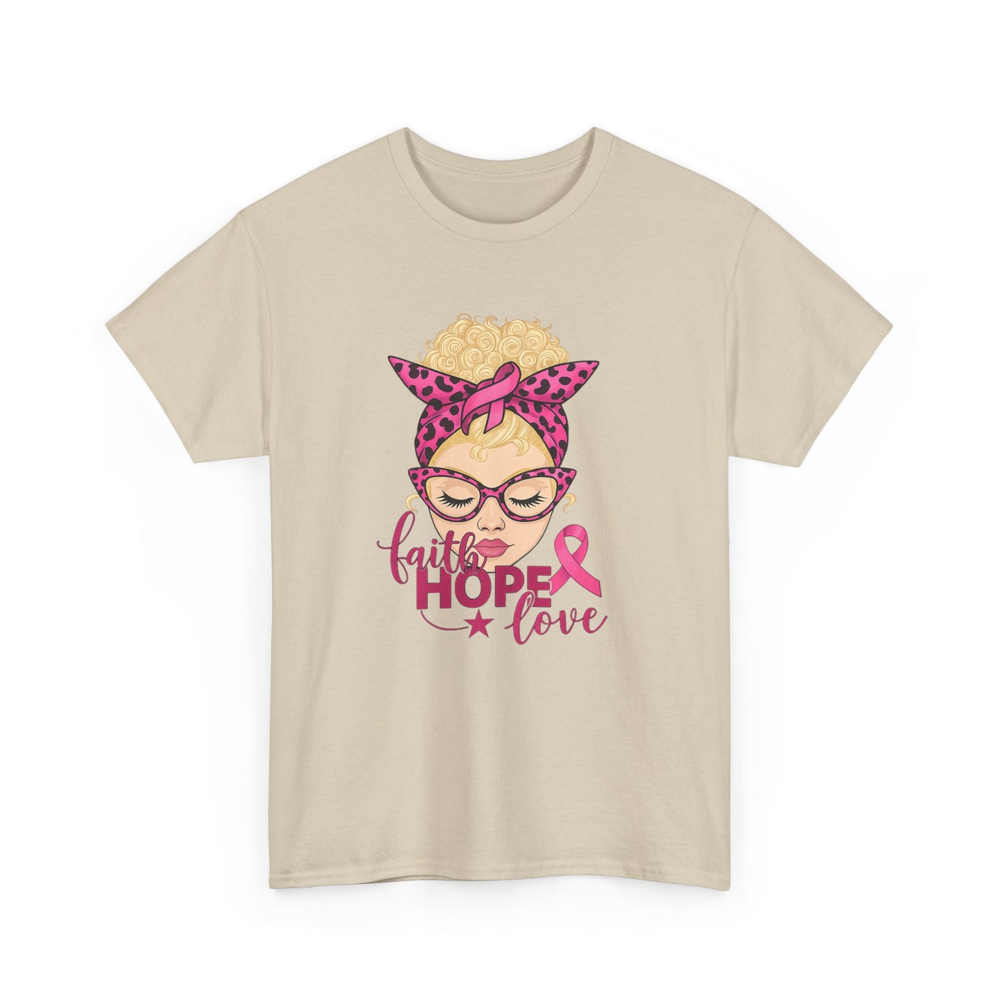 Hope Love Pink Ribbon Tee - Breast Cancer Awareness