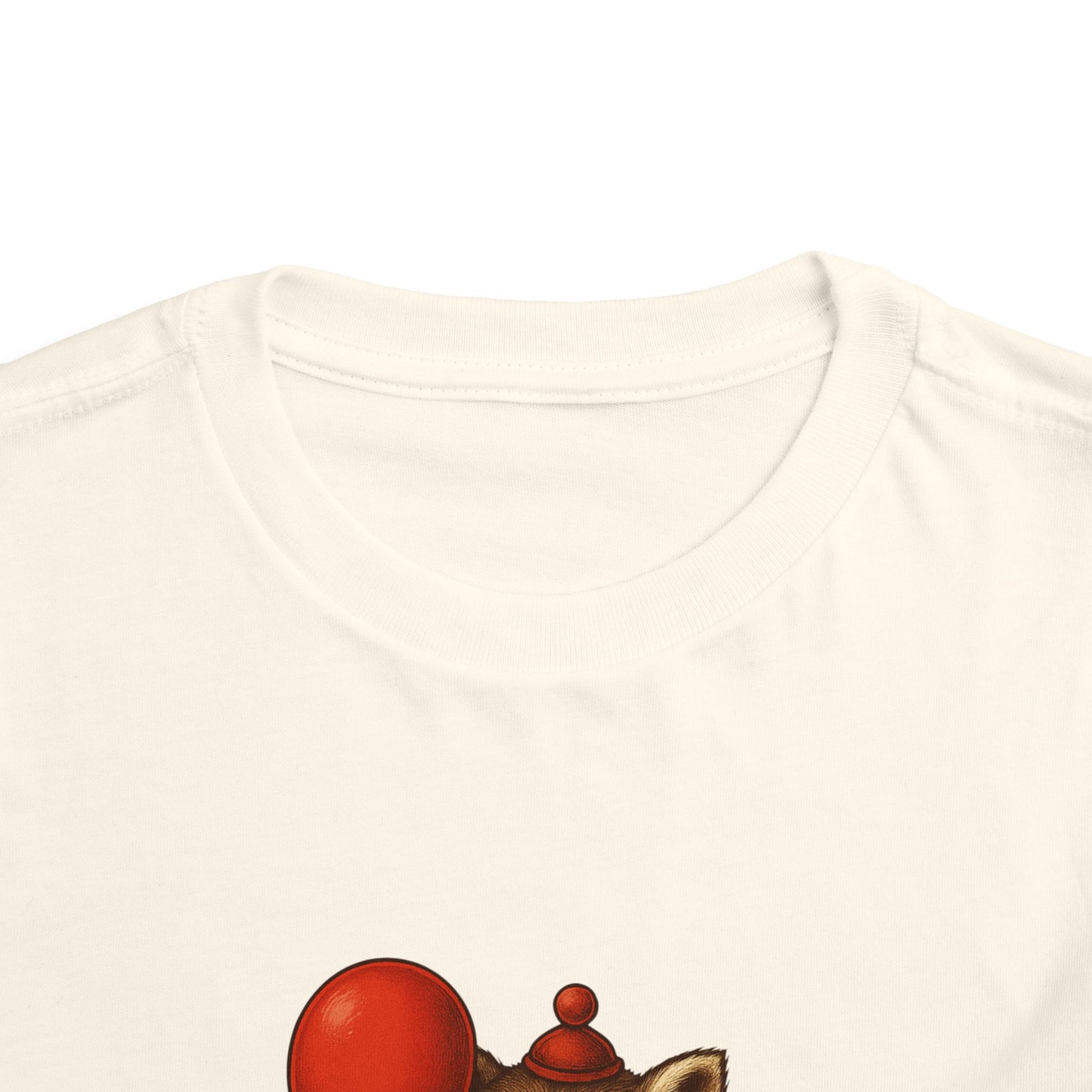 Toddler Halloween Tee with Seated Raccoon Clown Design