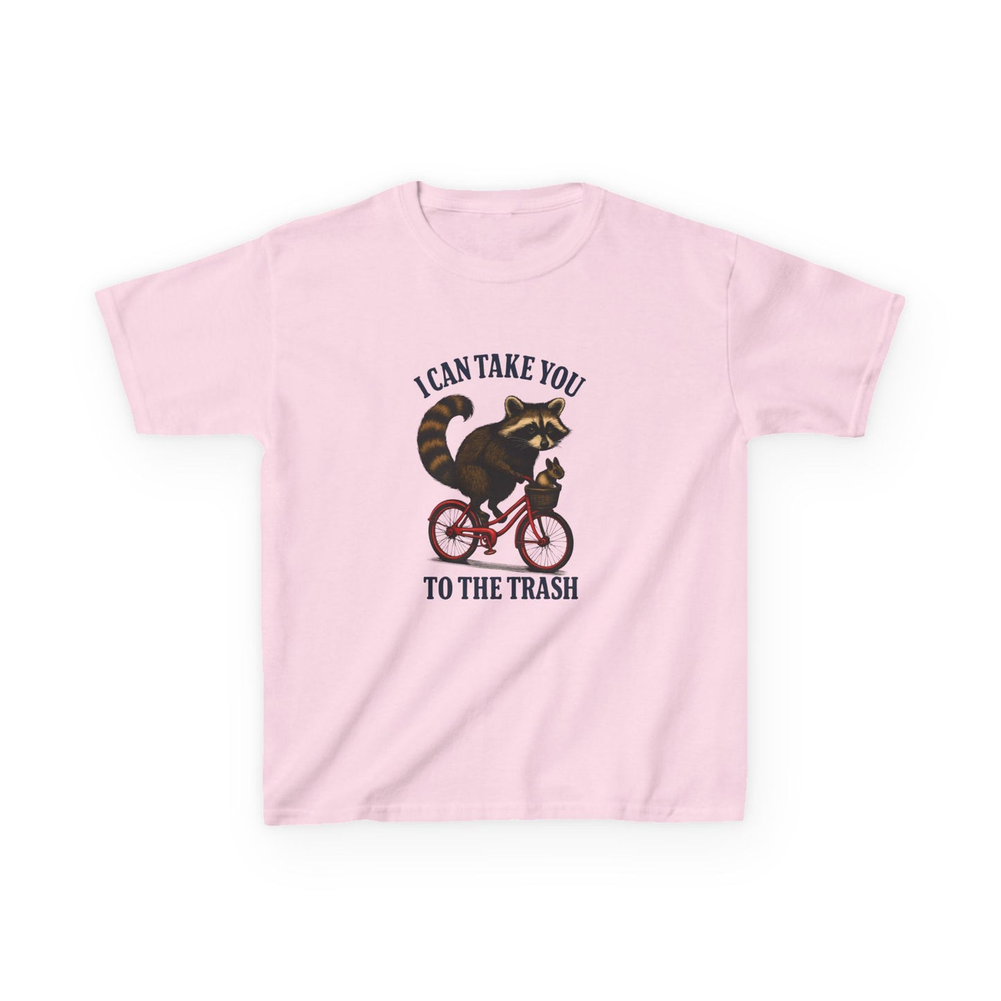 Raccoon Trash Ride Christmas Kids Tee