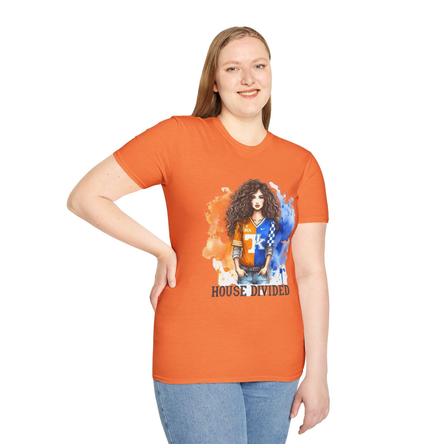 House Divided Unisex Softstyle T-Shirt | Family Team Spirit Tee, Game Day Shirt, Sports Fan Apparel, Cozy Casual Wear