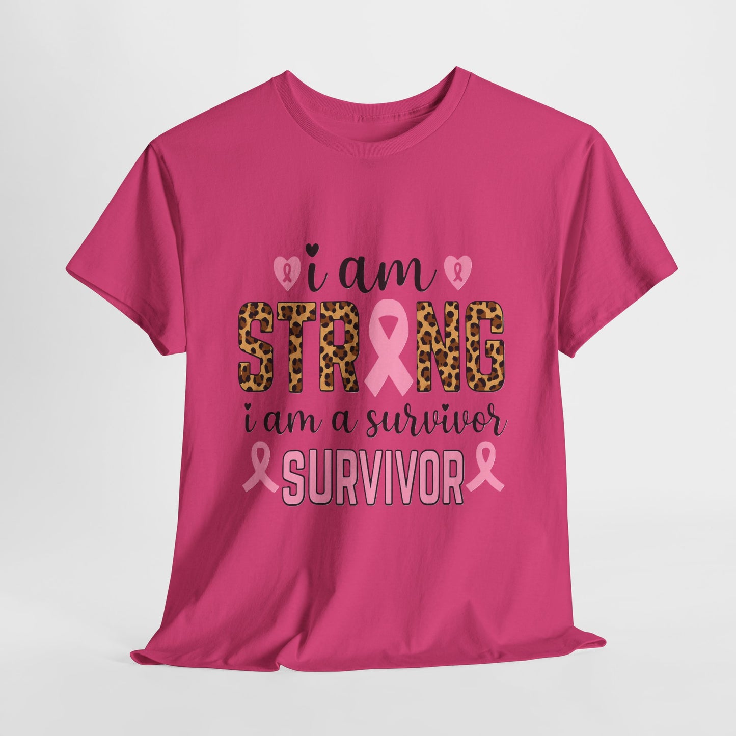 Strong Survivor Leopard Print Breast Cancer Tee