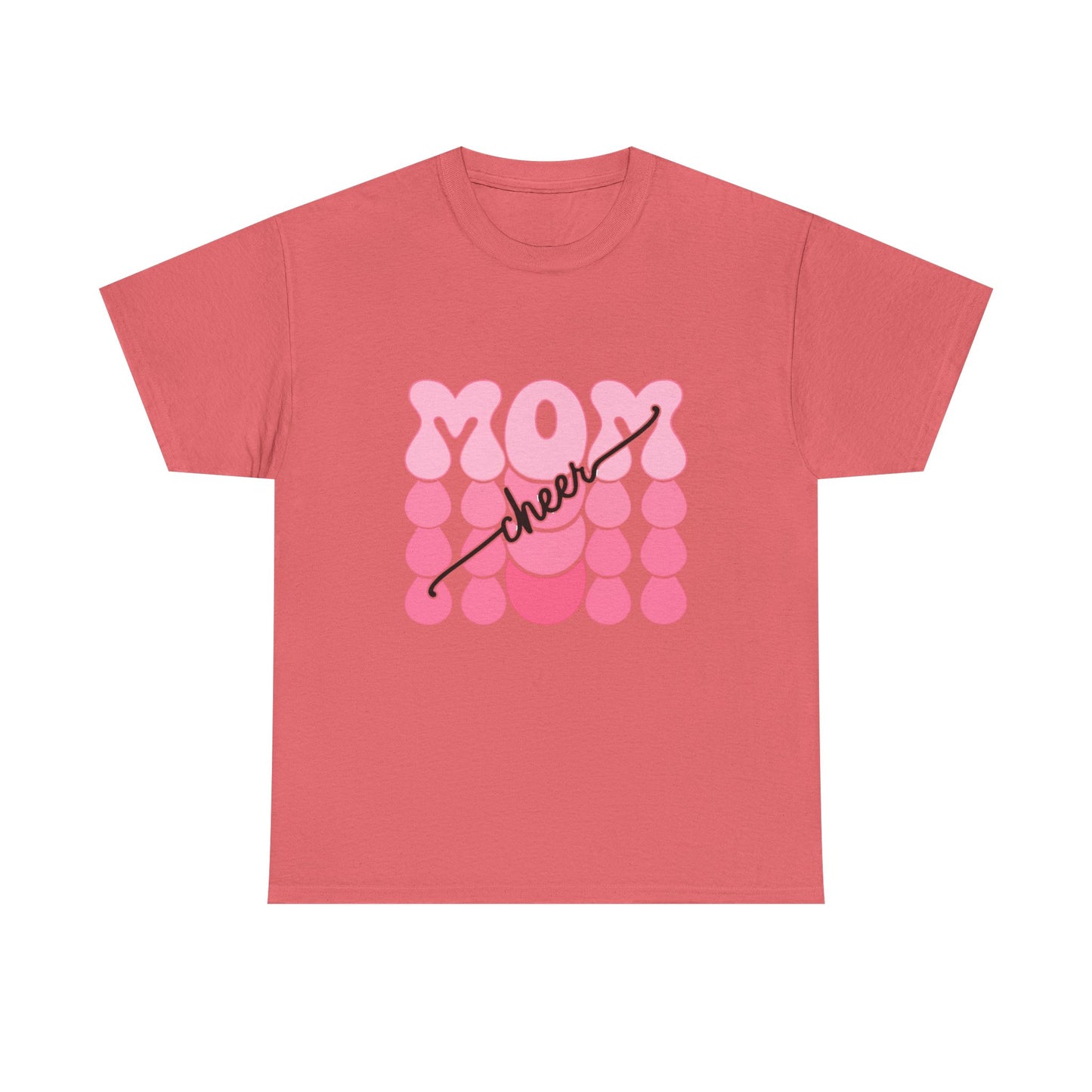 MOM Cheer – Pink Bubble Letter Spirit Tee
