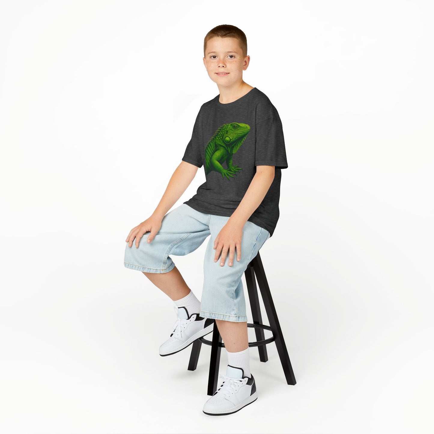 Green Iguana Kids Tee - Fun Shirt for Nature Lovers, Birthday Gift, Summer Wear, Animal Lovers, Eco-Friendly Clothing