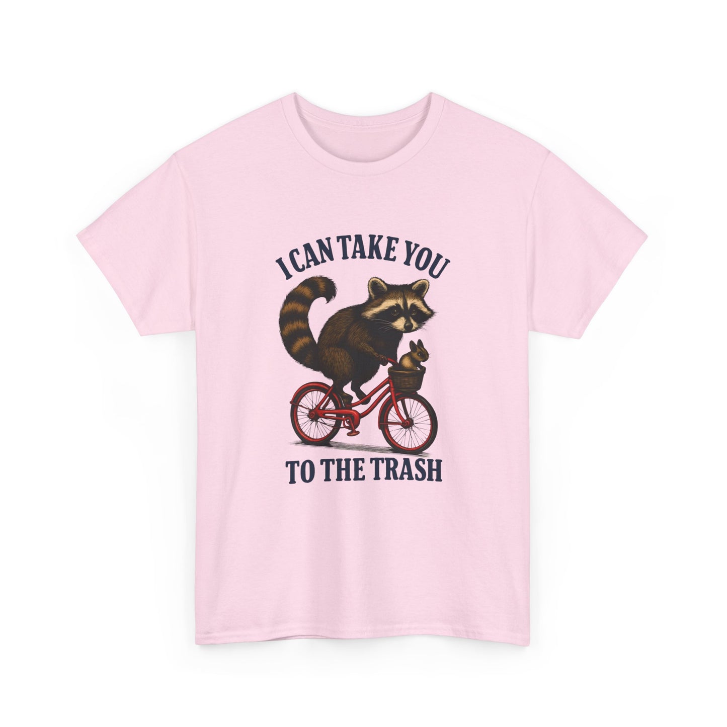 Cotton Tee Vintage Raccoon Bicycle Graphic Shirt