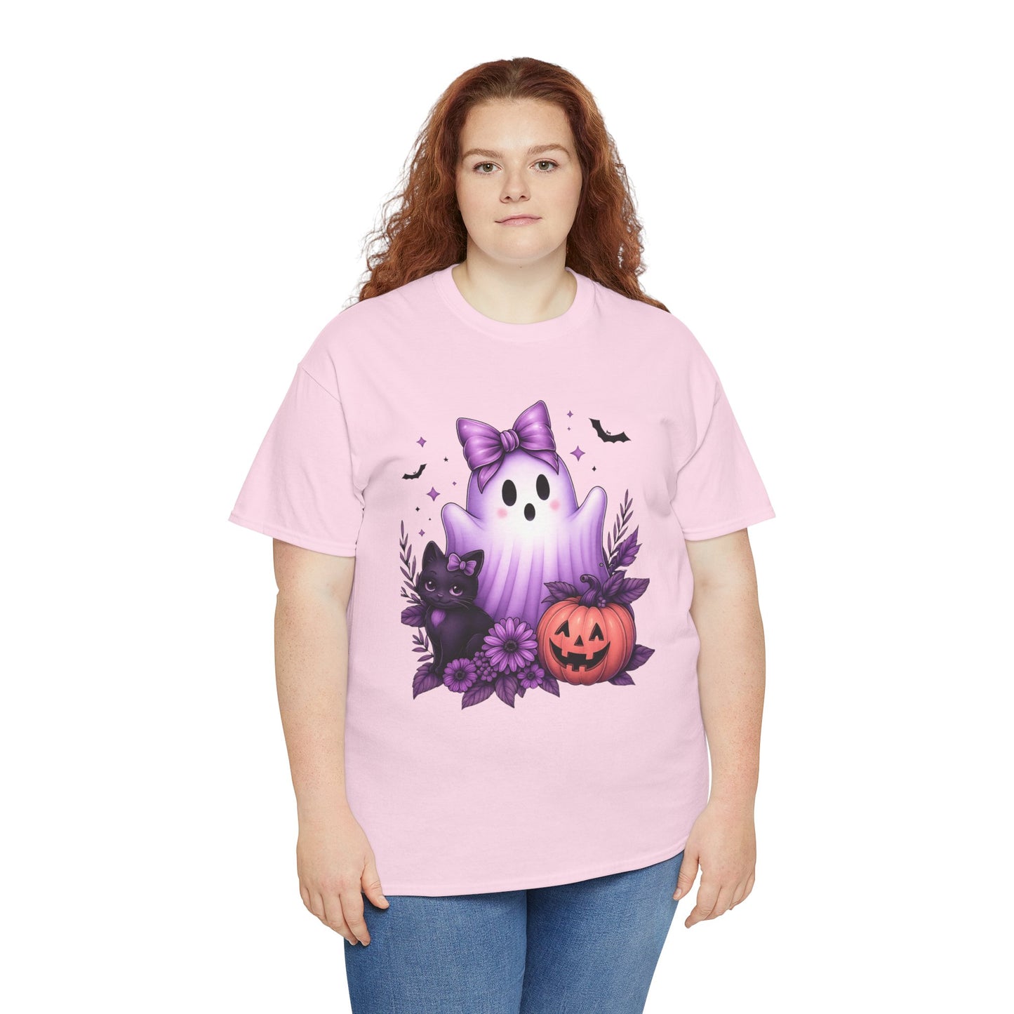 Pastel Halloween Ghost Cat Tee