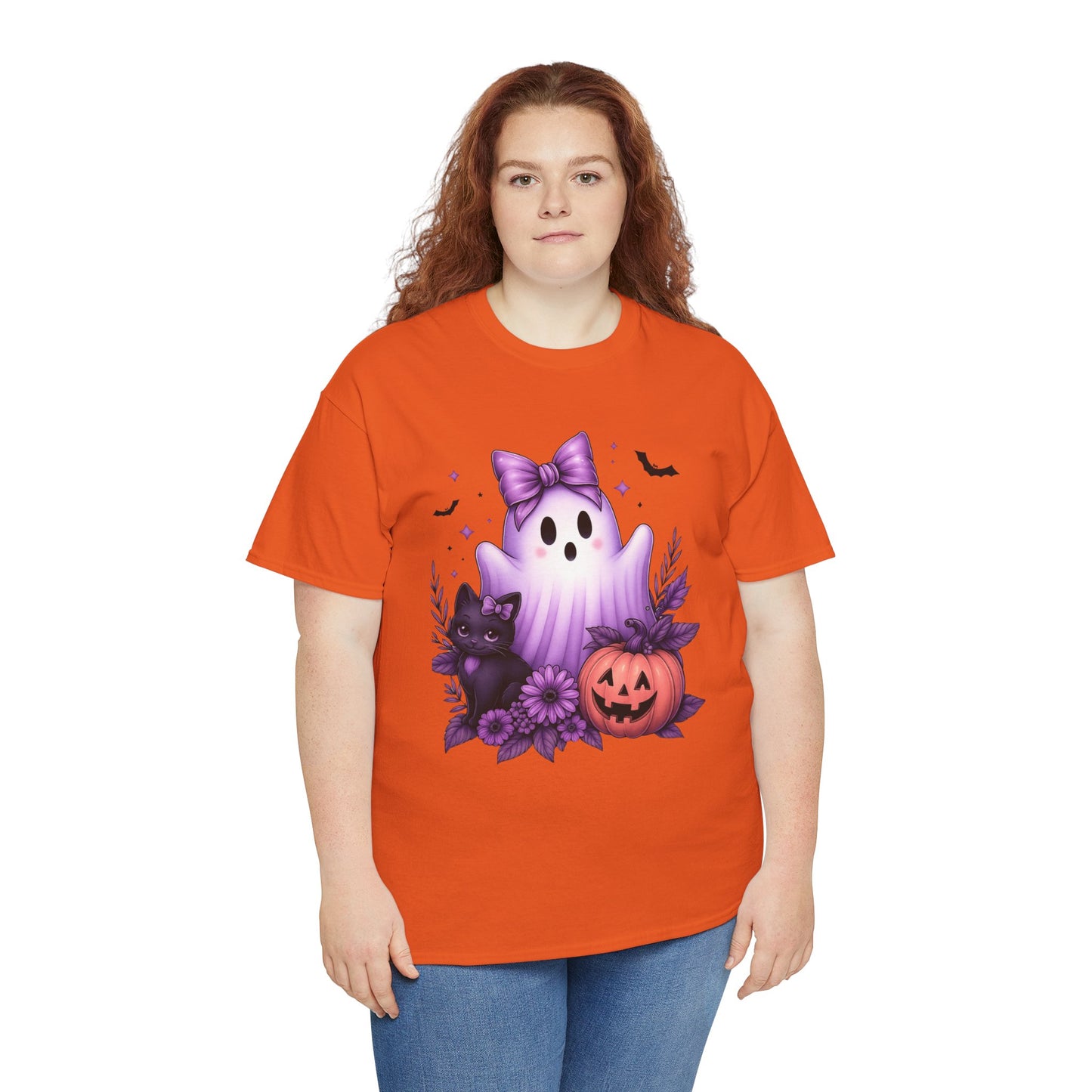 Pastel Halloween Ghost Cat Tee