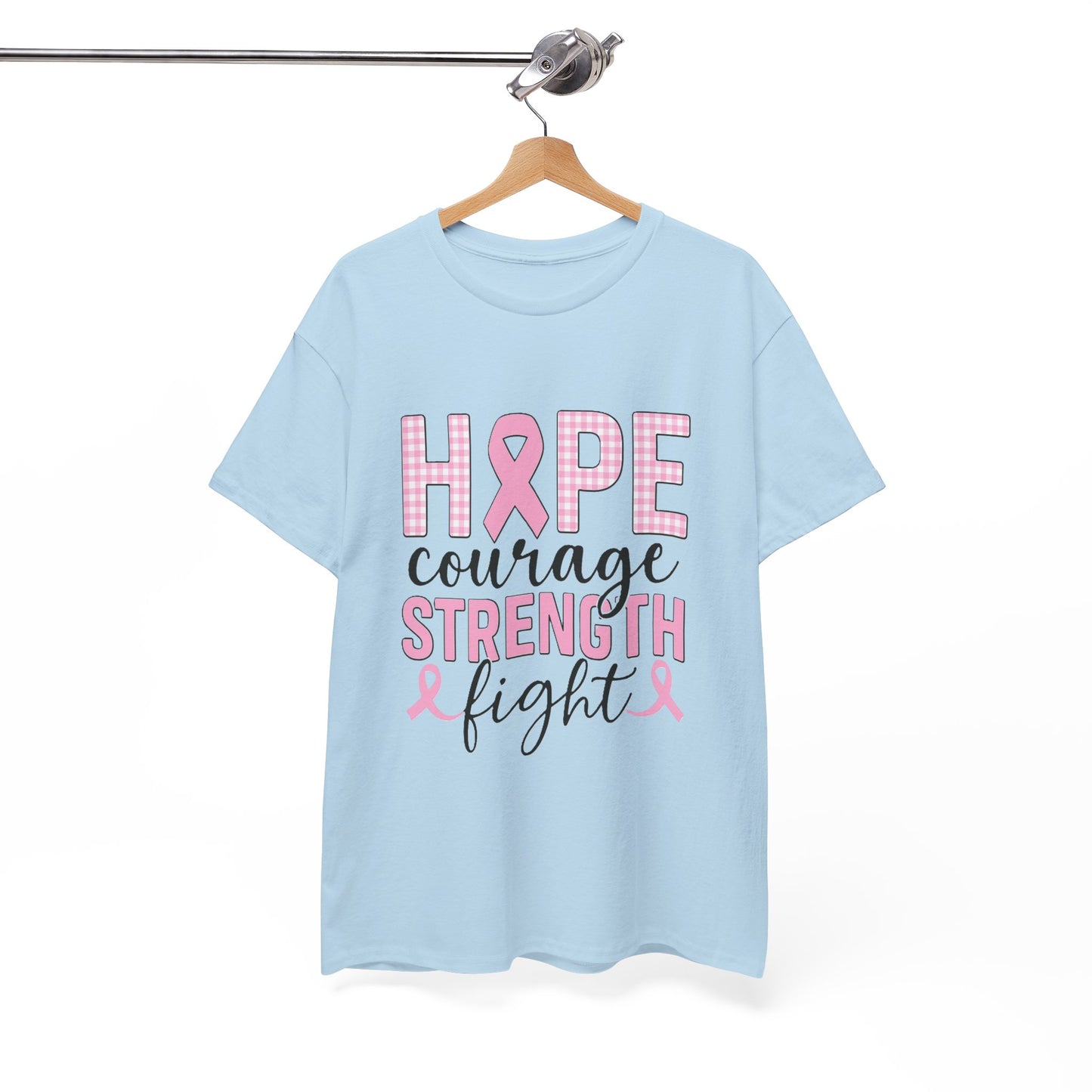 Hope, Courage & Strength Pink Ribbon Awareness Tee