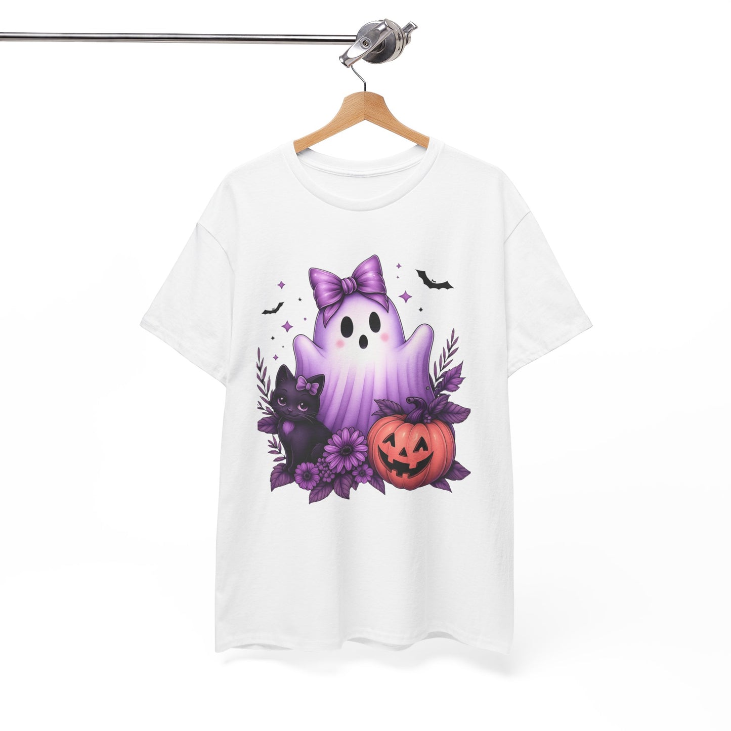 Pastel Halloween Ghost Cat Tee