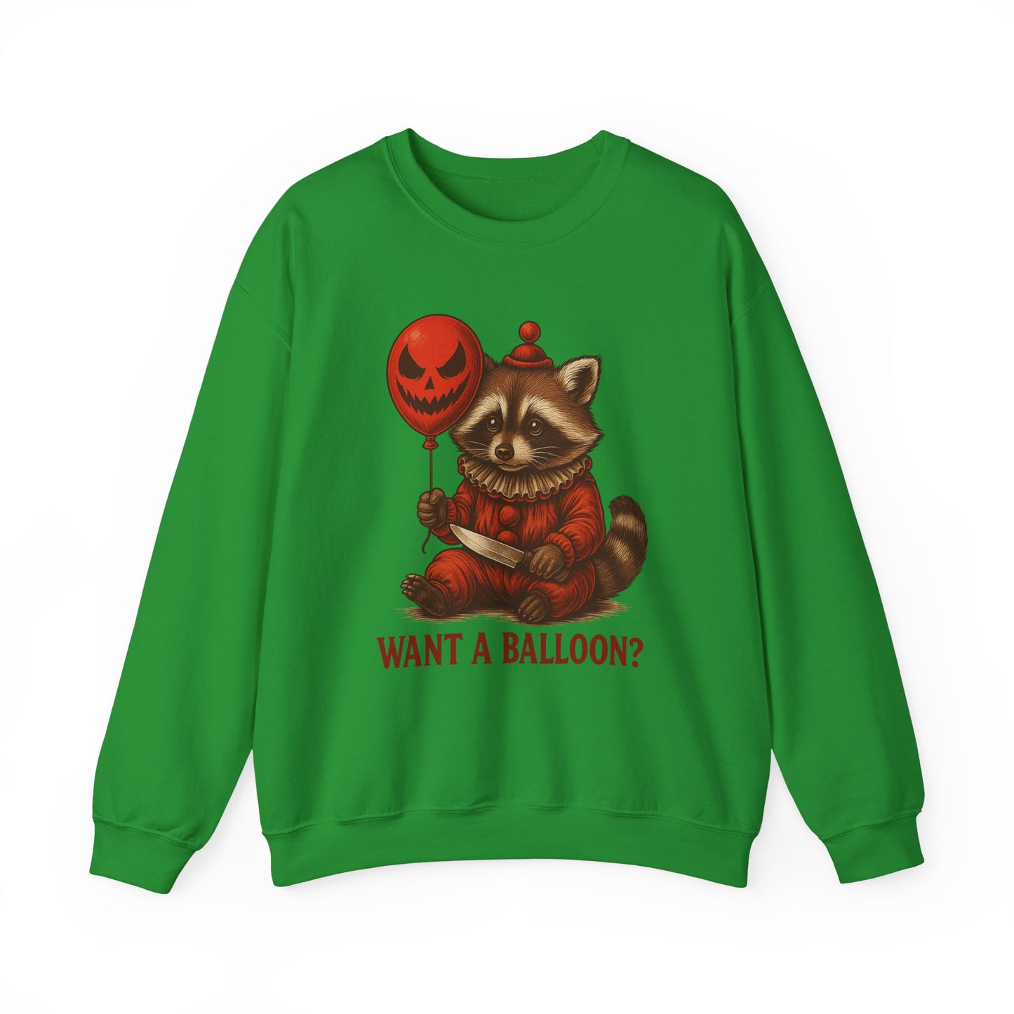 Creepy Clown Raccoon Halloween Sweatshirt