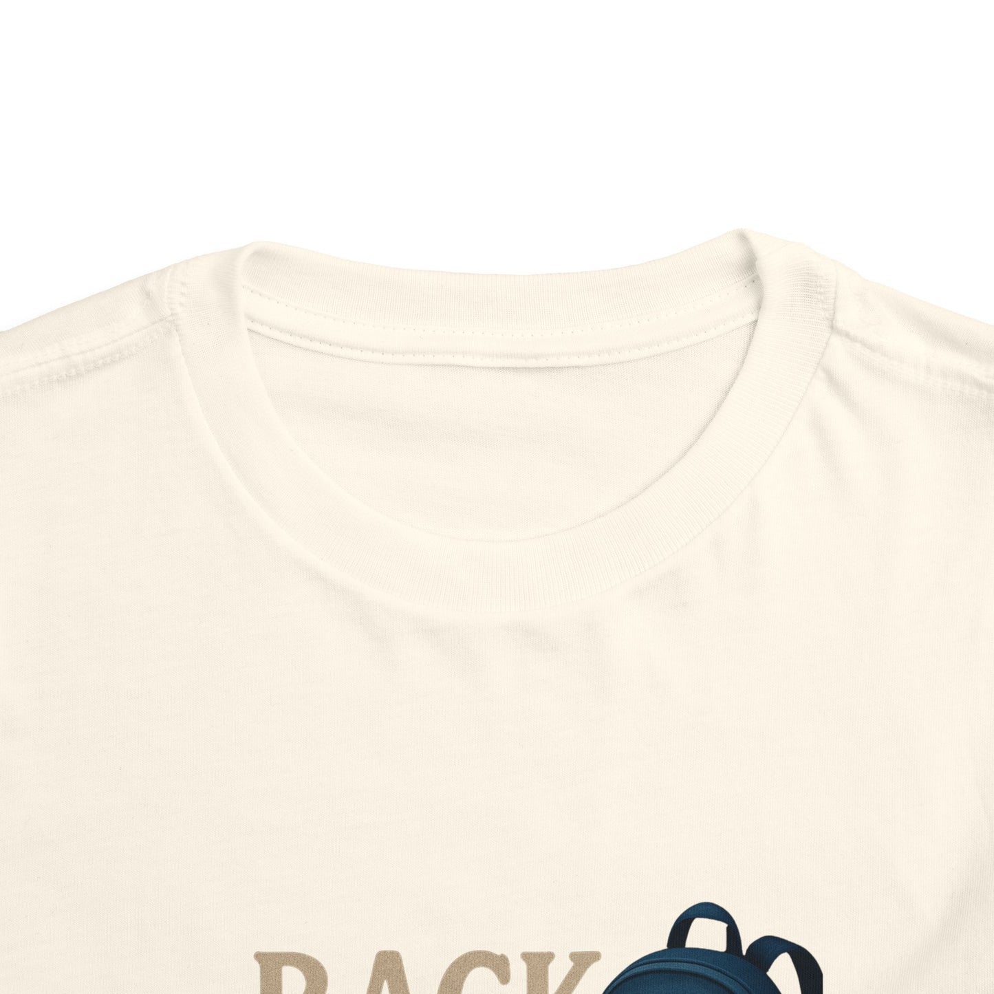 Toddler Tee Back to School Shirt with Backpack, Apple, Pencil, and Book Design