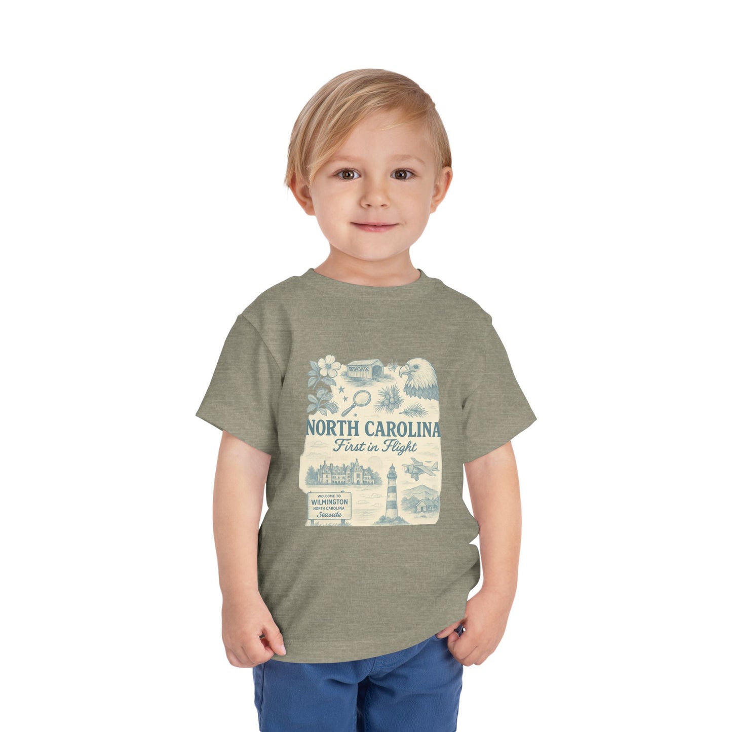 Toddler Tee - NC Landmarks Vintage First in Flight Design