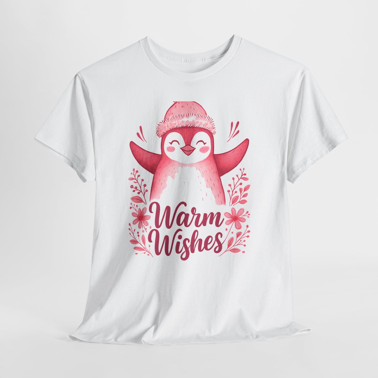 Warm Wishes Pink Penguin Tee - Holiday Tee