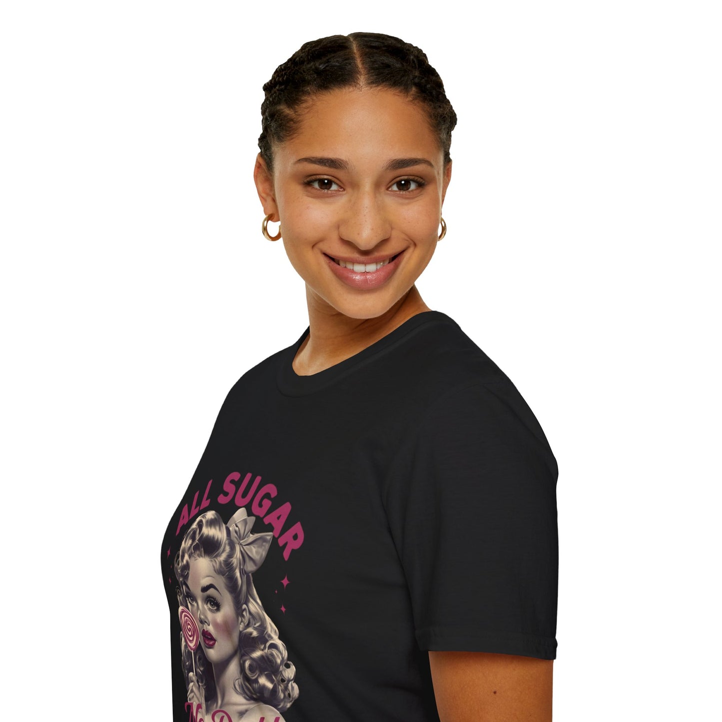 Graphic Tee - All Sugar No Daddy Print Women's Softstyle T-Shirt