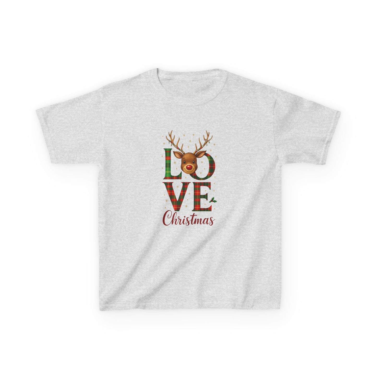 Love Christmas Dinosaur Kids Tee - Holiday Fun!
