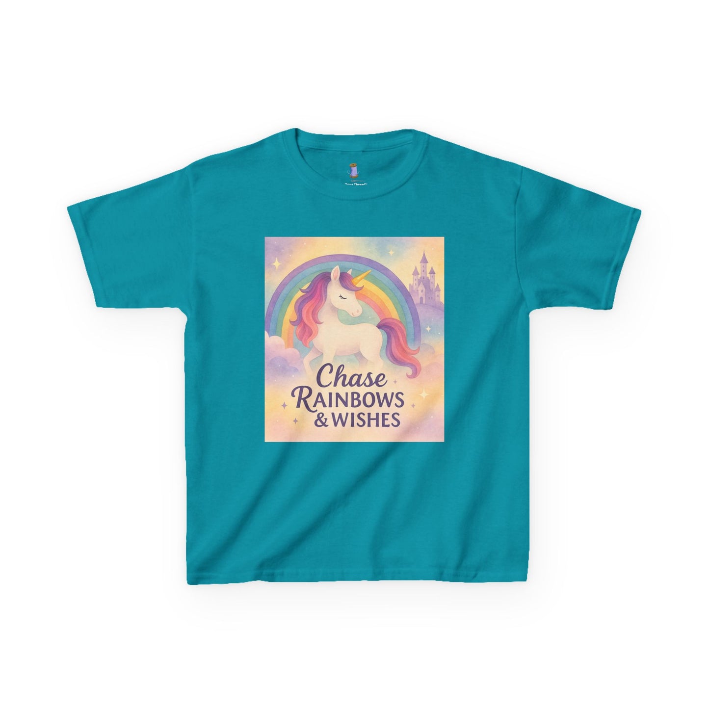 Chase Rainbows & Wishes Unicorn Kids Tee, Magical T-Shirt, Birthday Gift for Kids, Unicorn Lover Apparel, Playful Cotton Tee