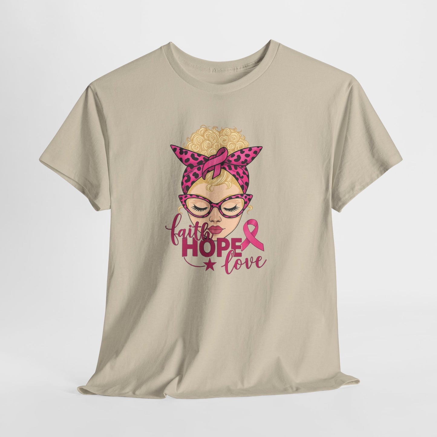 Hope Love Pink Ribbon Tee - Breast Cancer Awareness