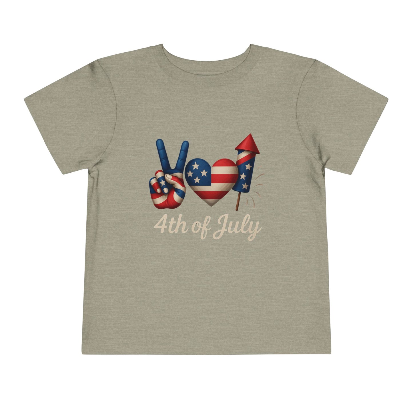 4th of July Peace & Heart Tee: Patriotic Toddler Shirt