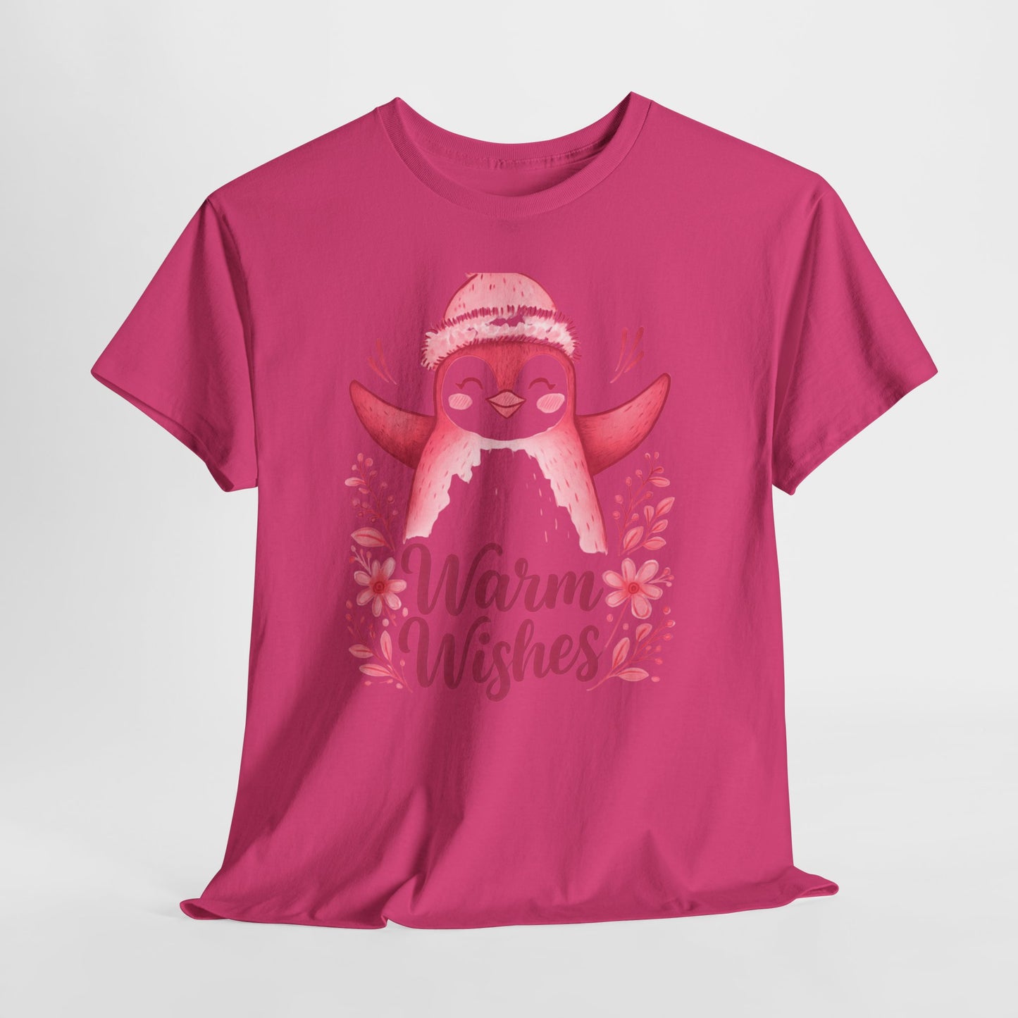 Warm Wishes Pink Penguin Tee - Holiday Tee