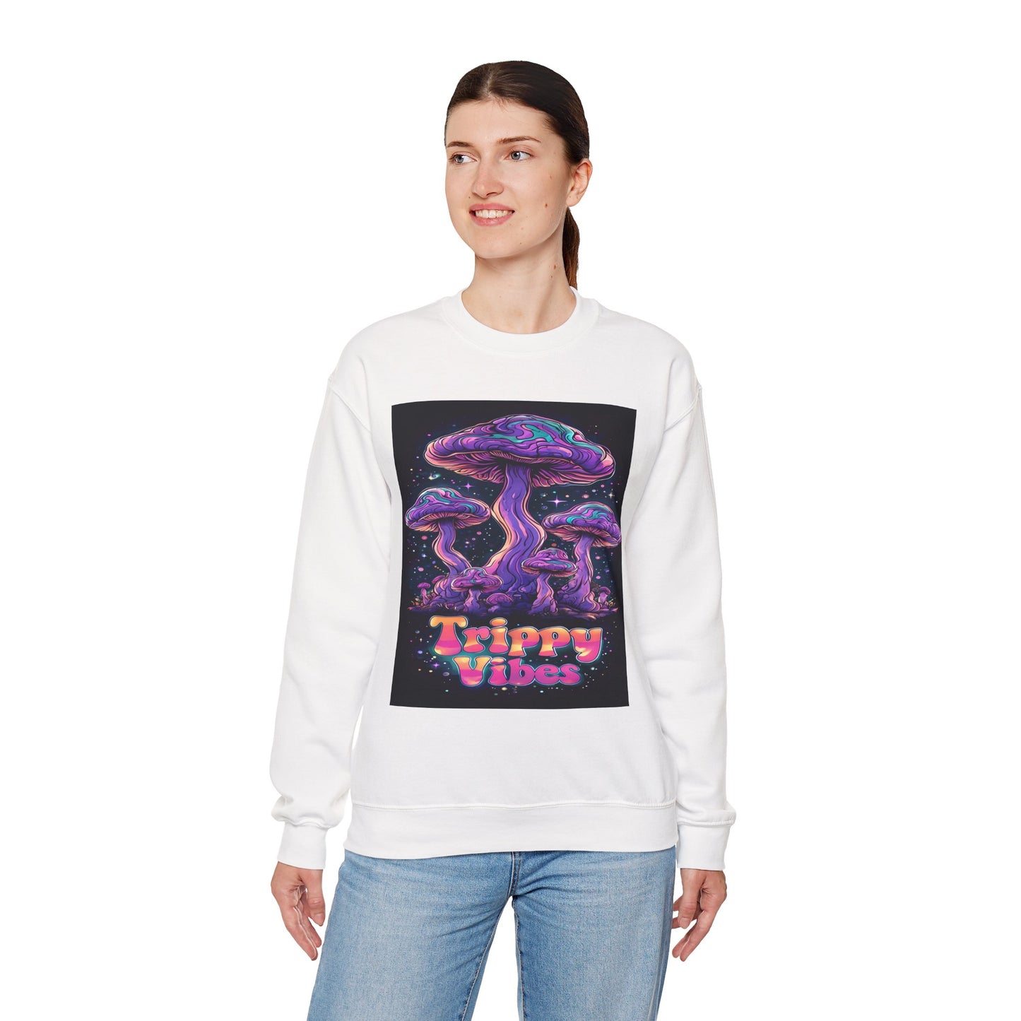 Trippy Mushroom Creepy Clown Raccoon Halloween Sweatshirt