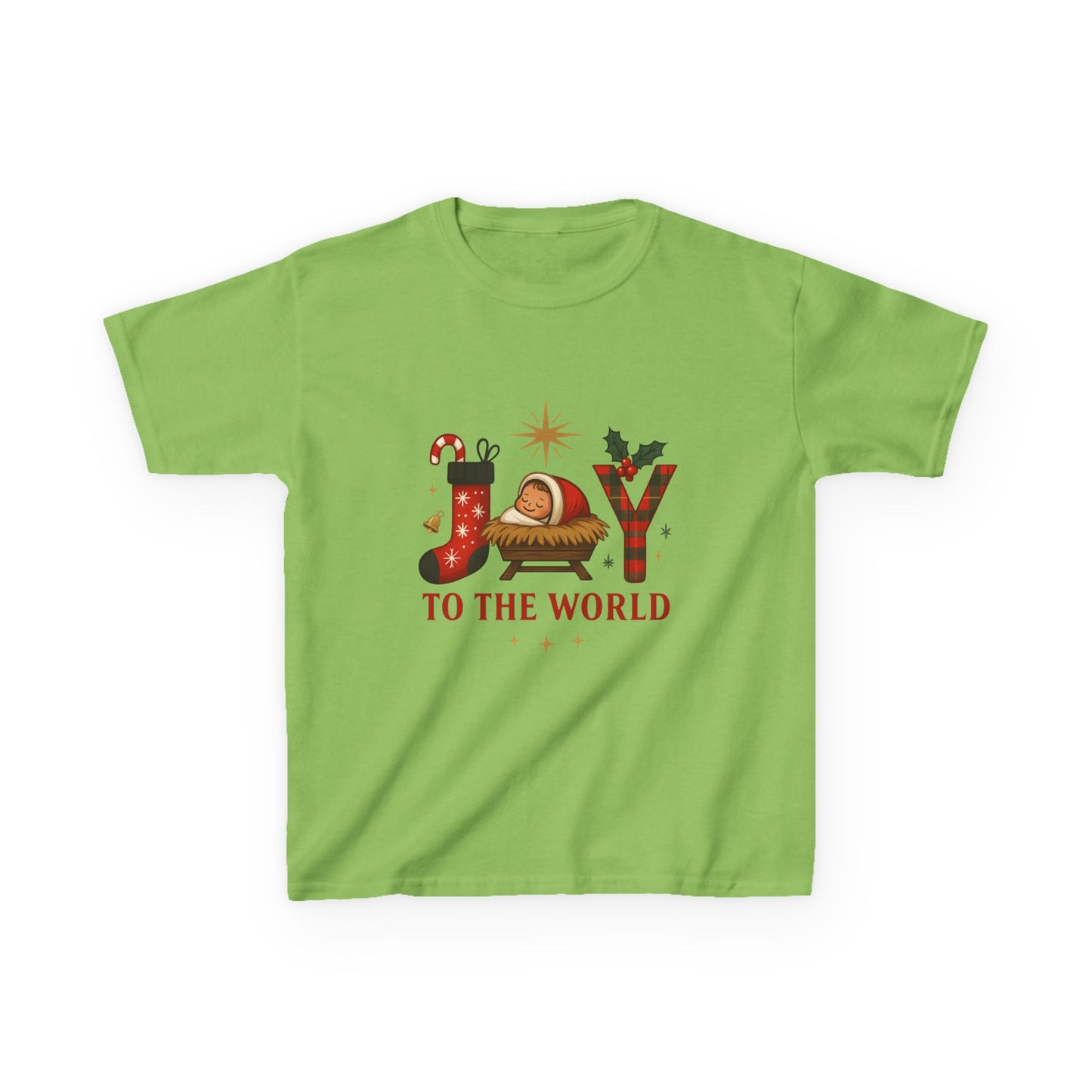Joy to the World Dino Christmas Kids Tee