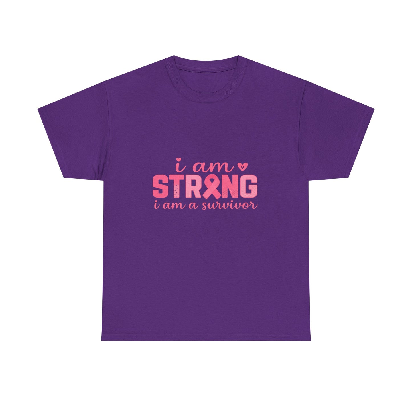 I AM STRONG - Pink Ribbon Breast Cancer Awareness Tee